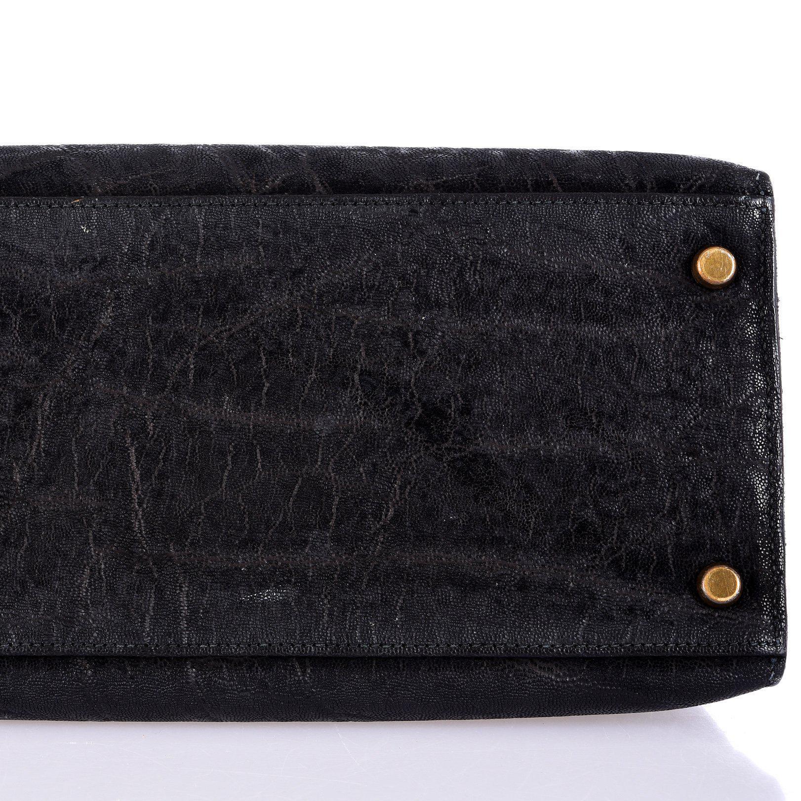 Hermès Kelly 35 Sellier Black Elephant Hide Gold Hardware