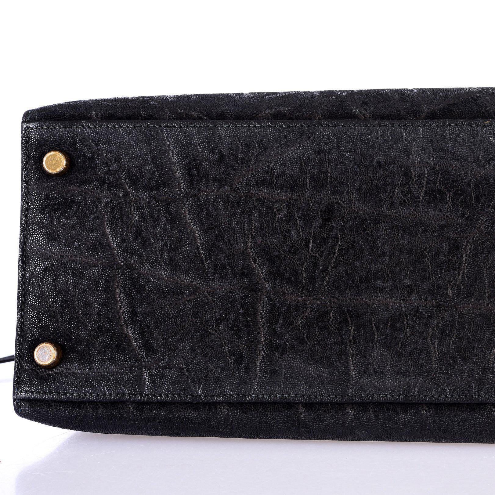 Hermès Kelly 35 Sellier Black Elephant Hide Gold Hardware