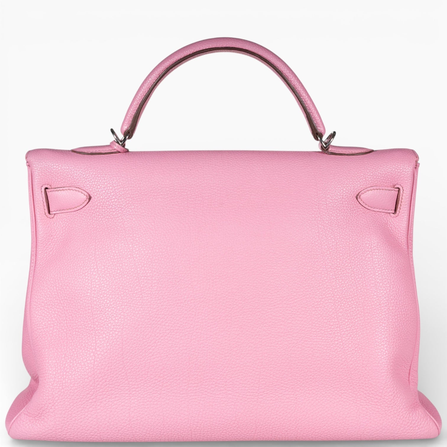Hermès Kelly 40 Retourne Rose Sakura Clemence Palladium Hardware
