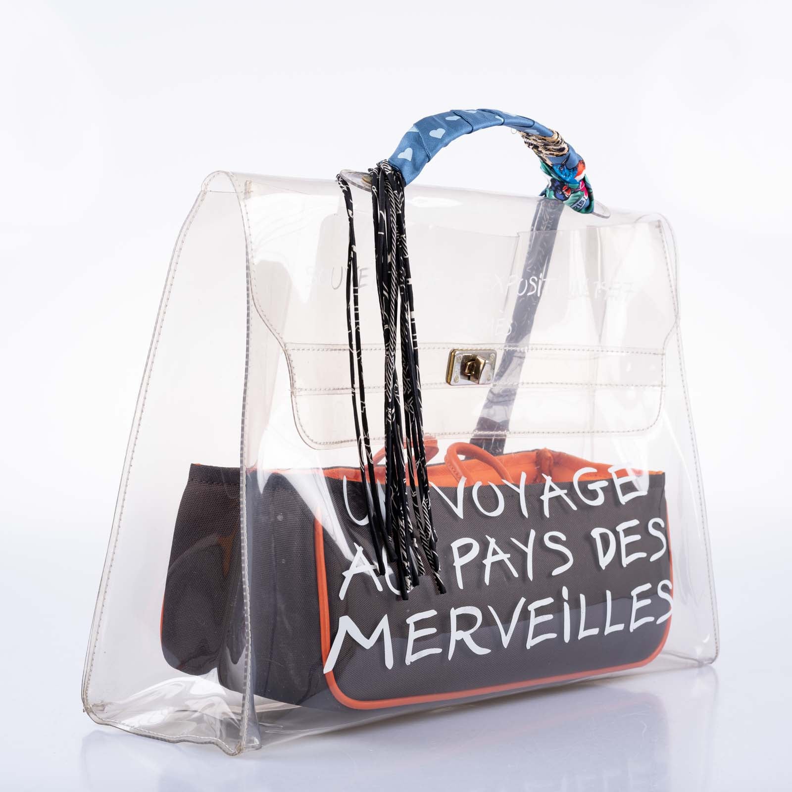 Hermès Kelly 40 Transparent Vinyl Souvenir de l'Exposition Bag