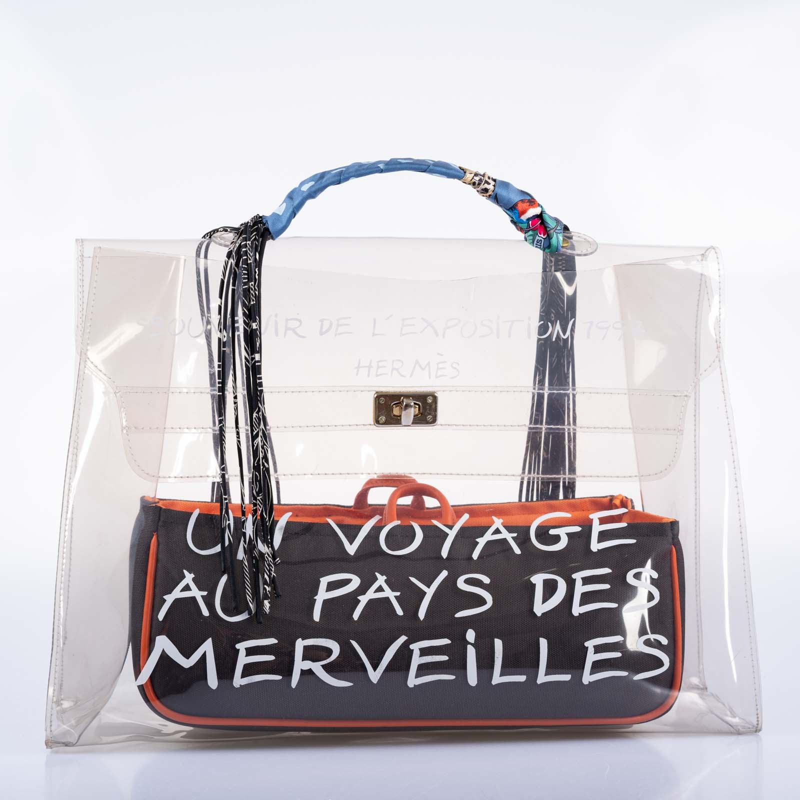 Hermès Kelly 40 Transparent Vinyl Souvenir de l'Exposition Bag