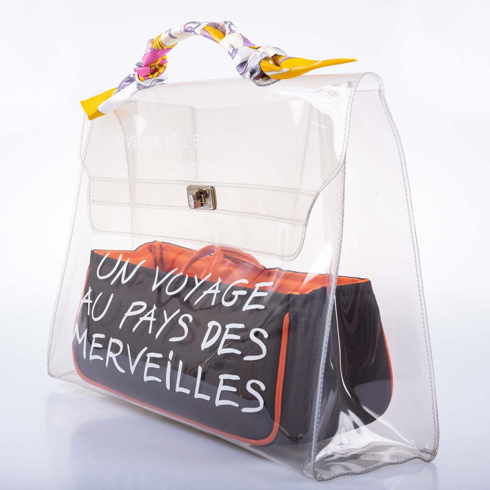 Hermès Kelly 40 Transparent Vinyl Souvenir de l'Exposition Bag