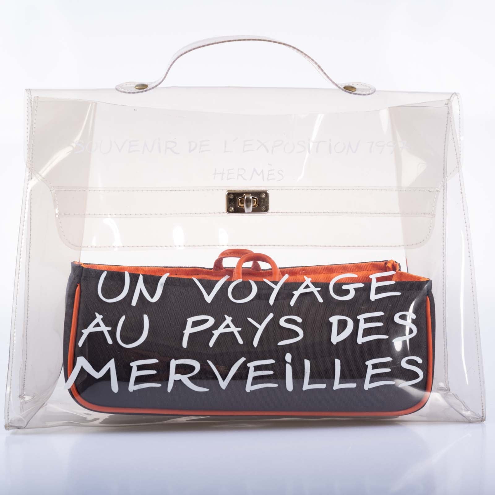 Hermès Kelly 40 Transparent Vinyl Souvenir de l'Exposition Bag