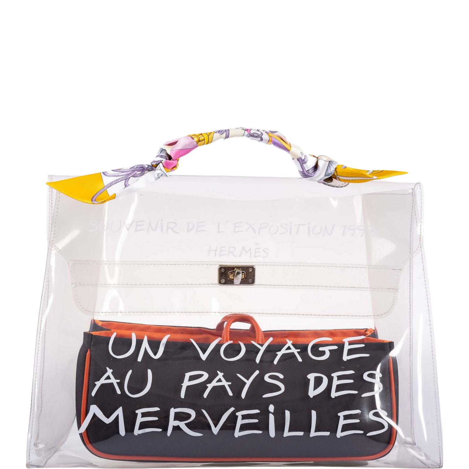 Hermès Kelly 40 Transparent Vinyl Souvenir de l'Exposition Bag