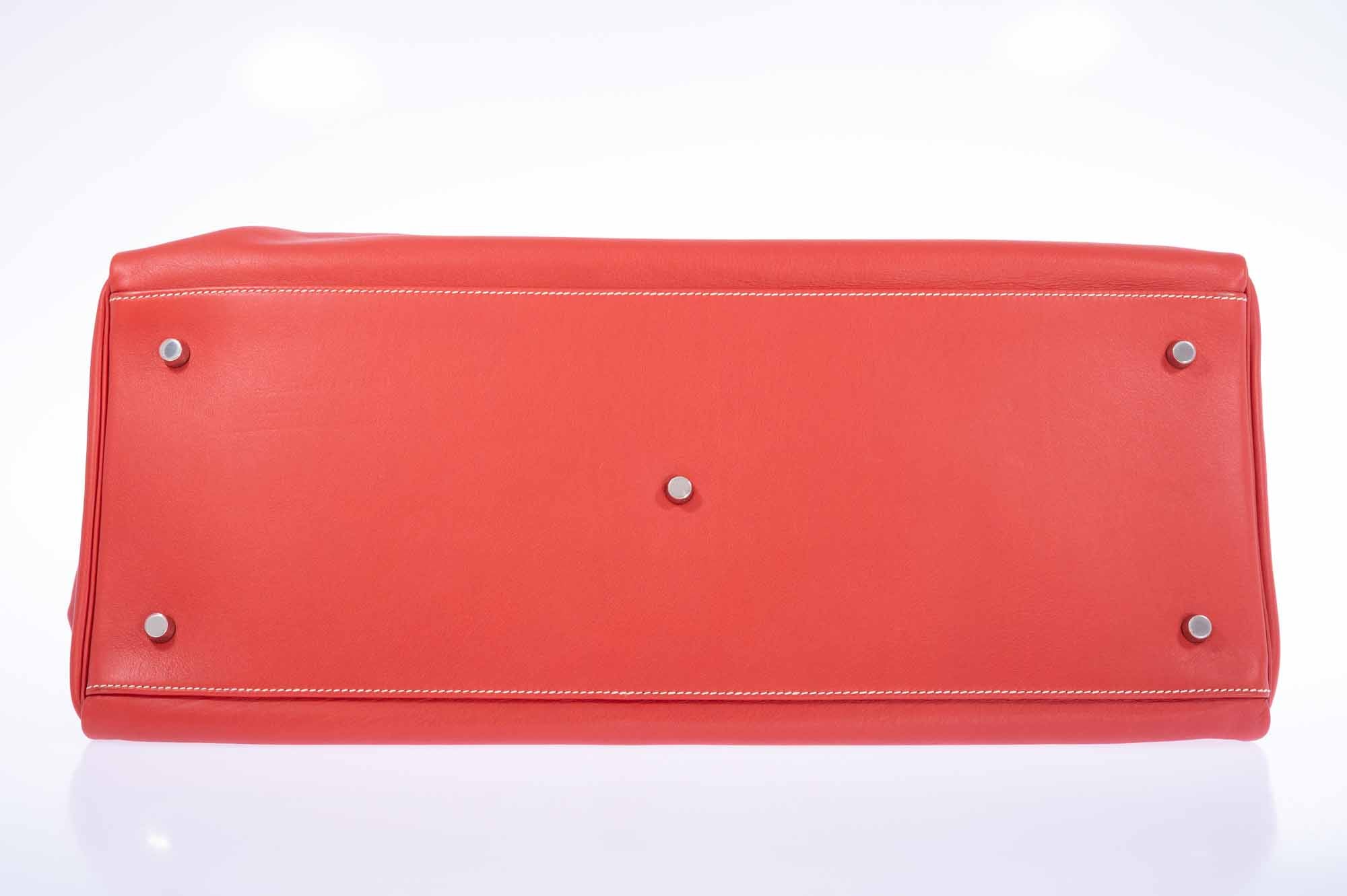 Hermès Kelly 50 Relax Travel Bag in Sanguine Swift Palladium Hardware