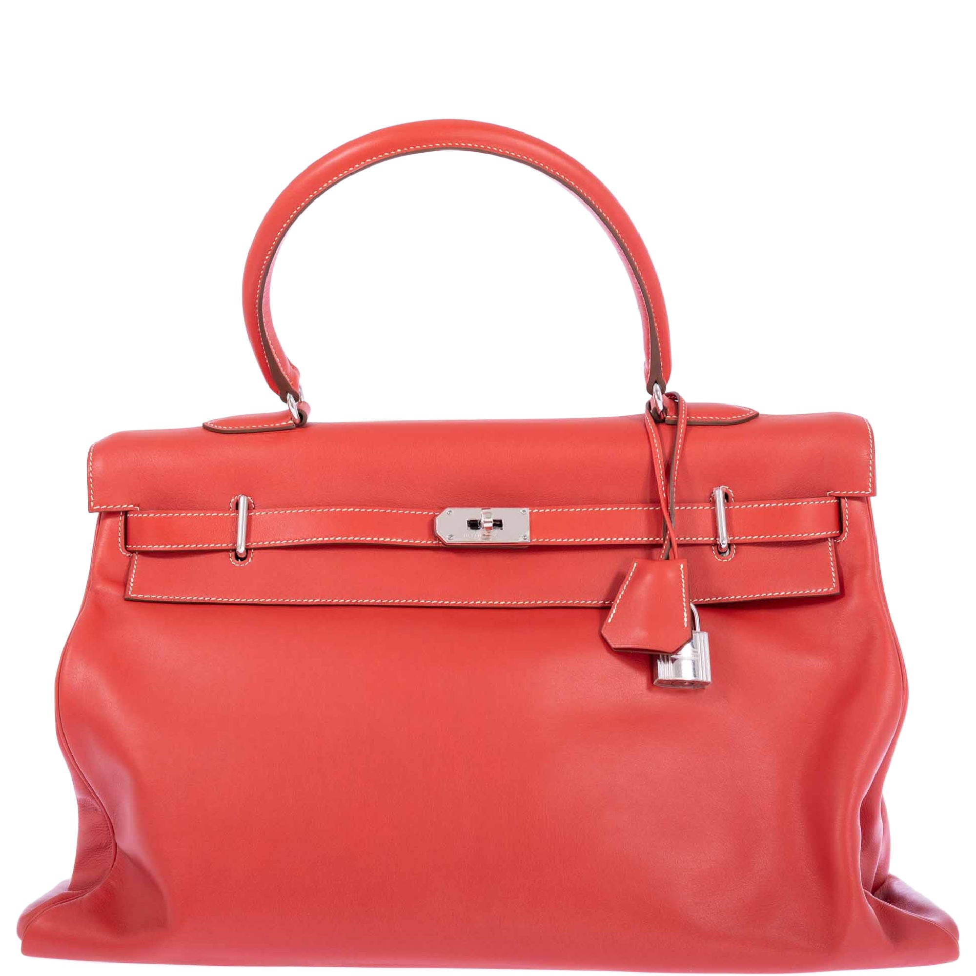 Hermès Kelly 50 Relax Travel Bag in Sanguine Swift Palladium Hardware