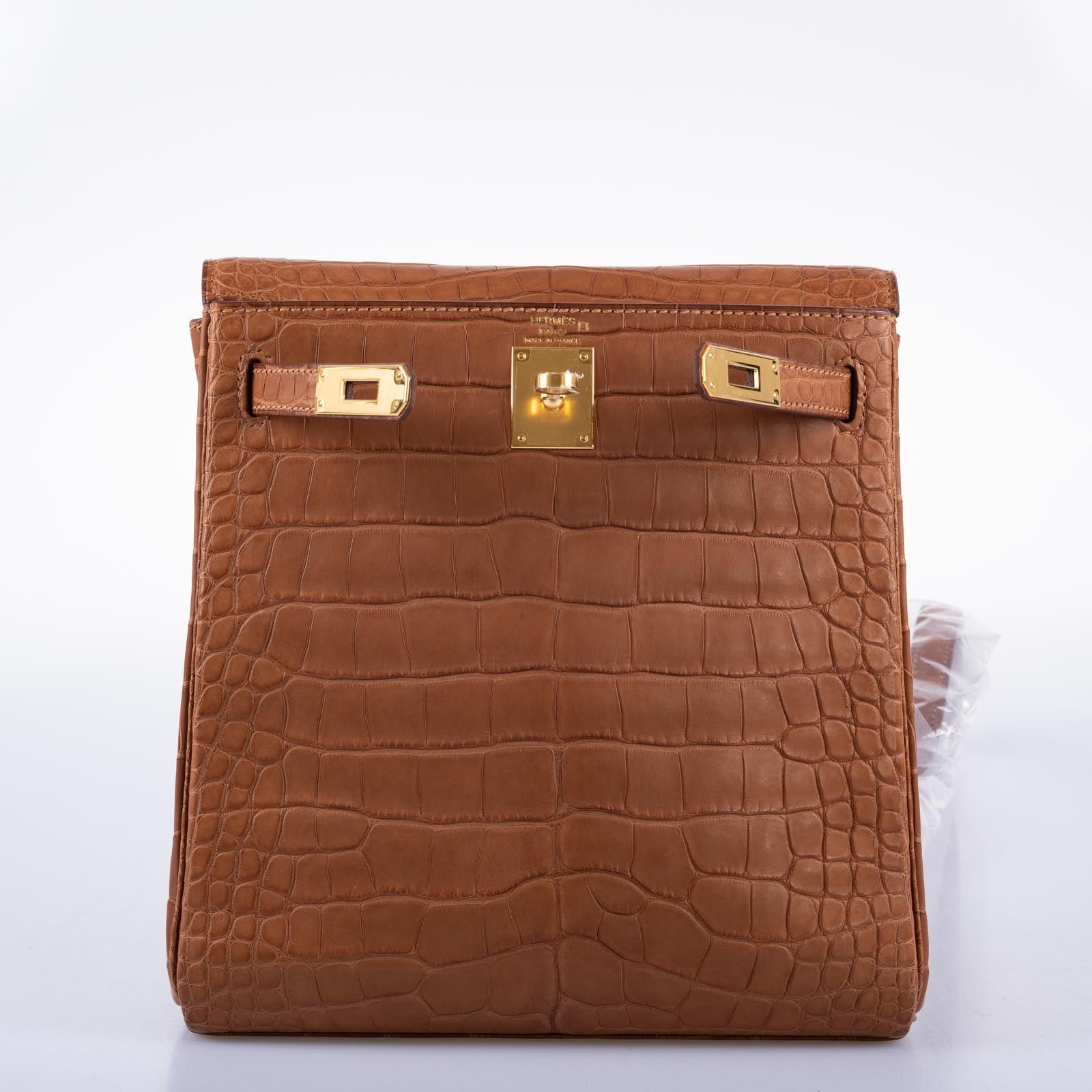 Hermès Kelly Ado II 22 Matte Gold Alligator Gold Hardware
