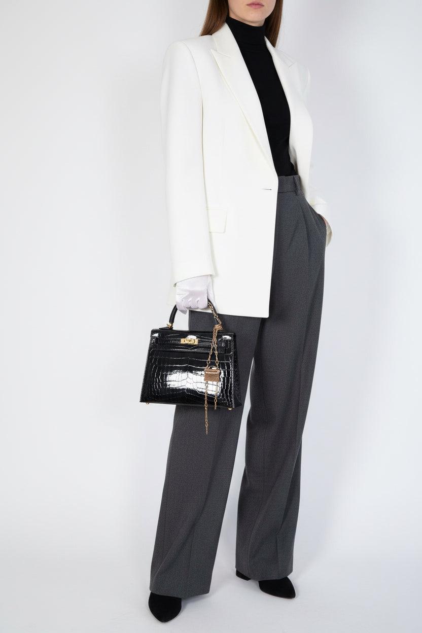 Hermès Kelly Bijou Précieux 18K Rose Gold Diamond Chain Mail Necklace