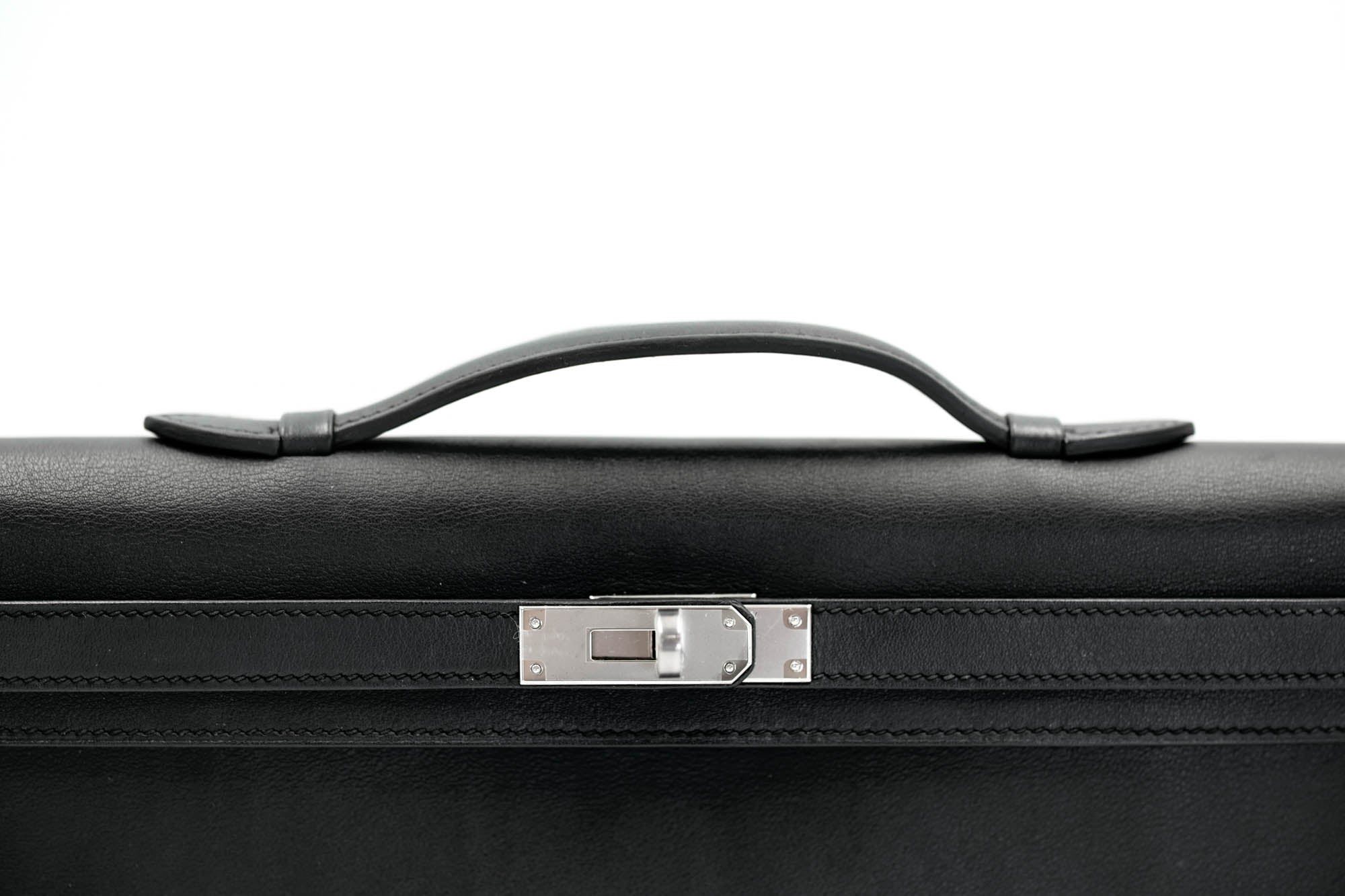 Hermès Kelly Cut Black Swift Palladium Hardware