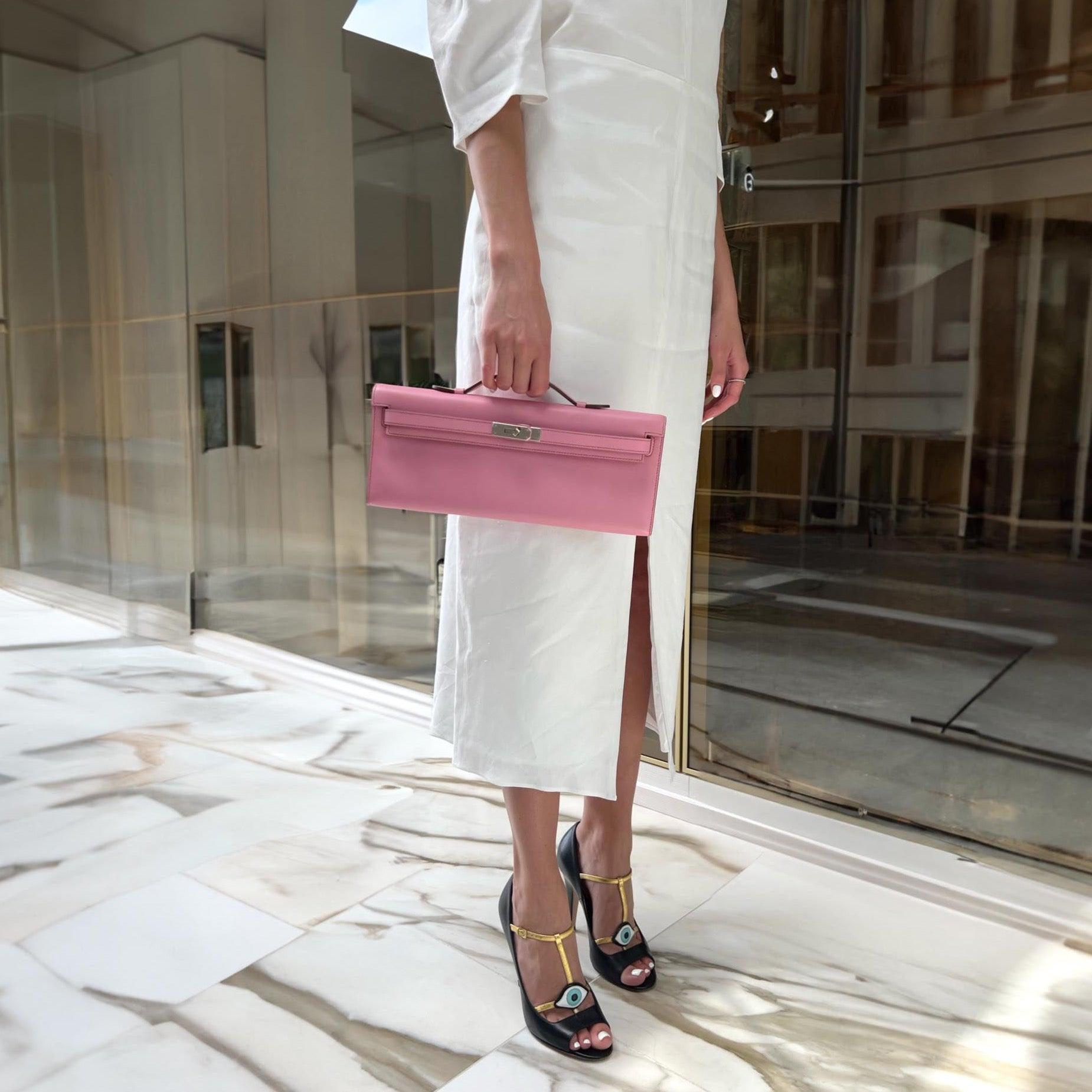 Hermès Kelly Cut Bubblegum 5P Pink Swift Palladium Hardware