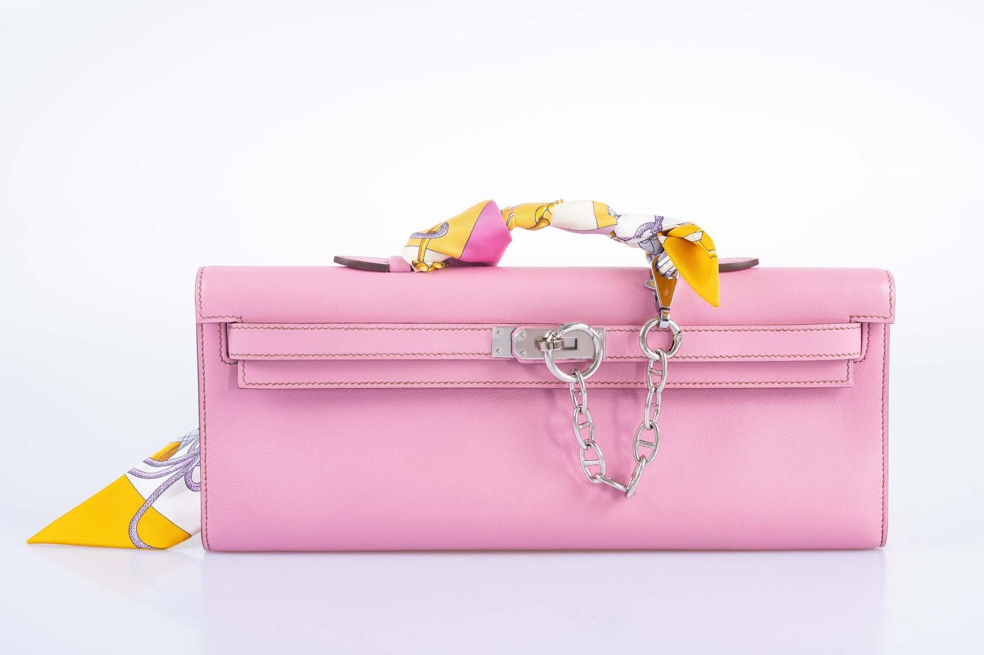 Hermès Kelly Cut Bubblegum 5P Pink Swift Palladium Hardware