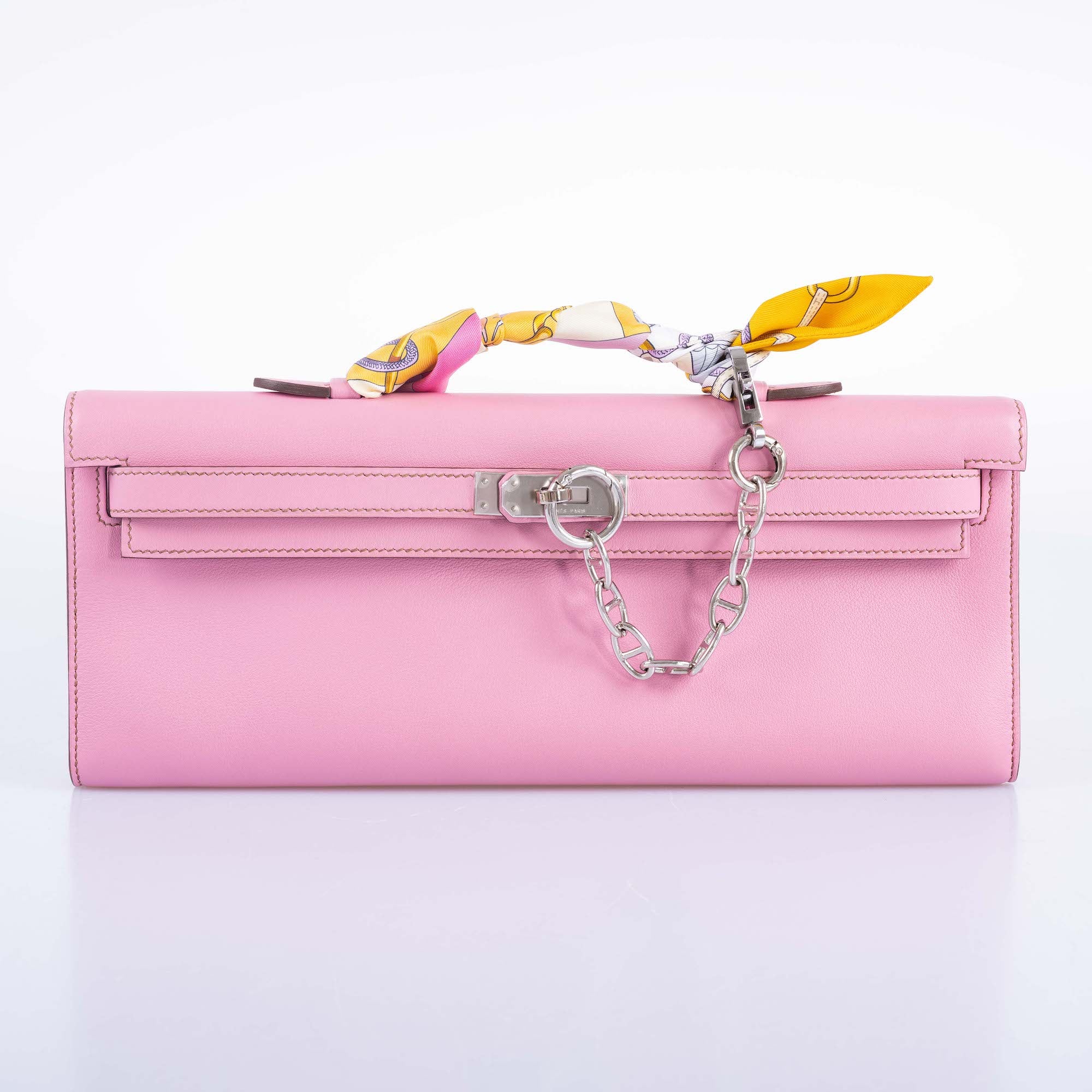Hermès Kelly Cut Bubblegum 5P Pink Swift Palladium Hardware