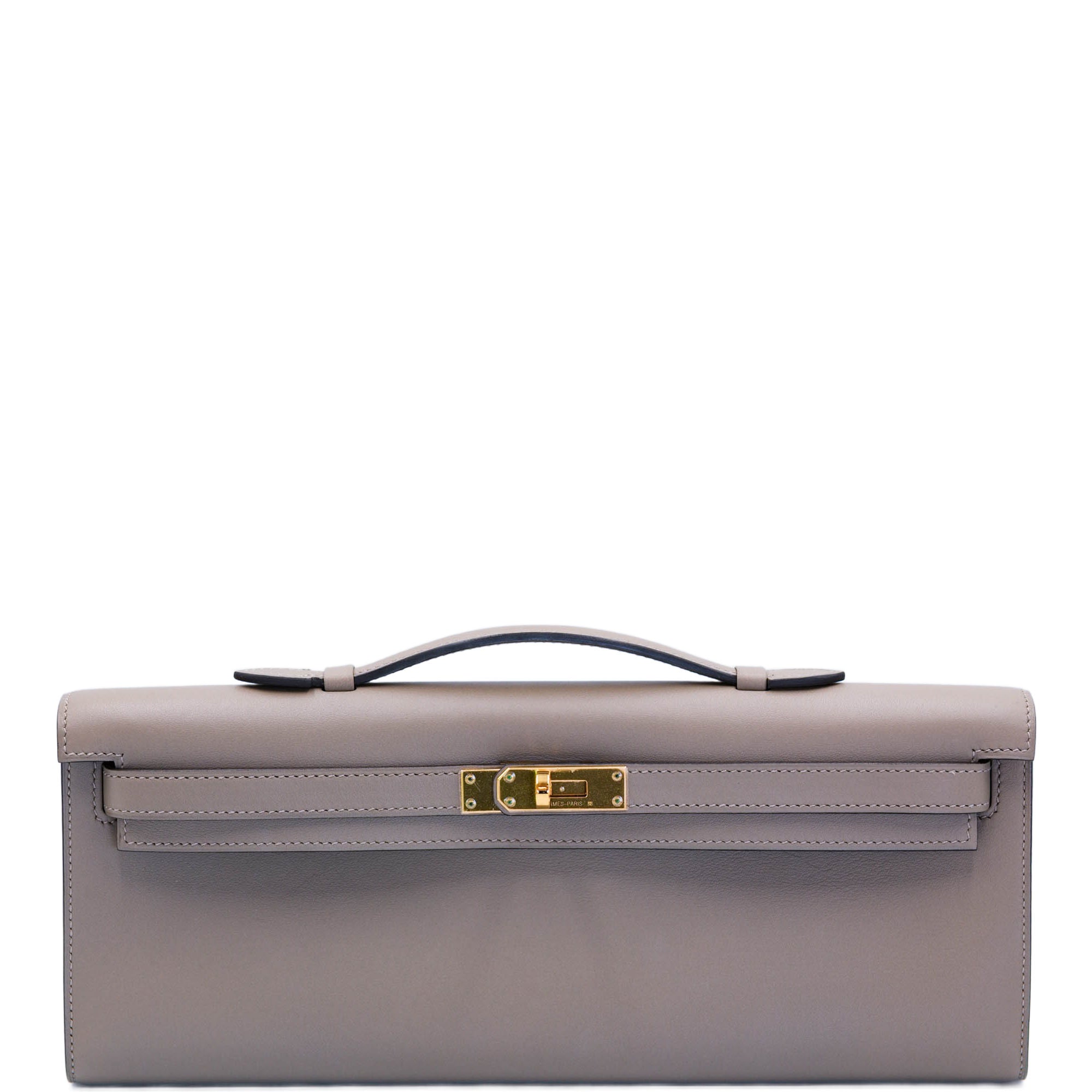 Hermès Kelly Cut Gris Asphalt Swift Gold Hardware