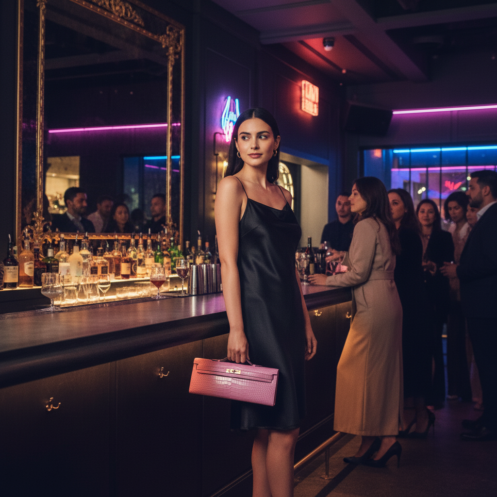 Hermès Kelly Cut Matte 5P Bubblegum Pink Porosus Crocodile Gold Hardware