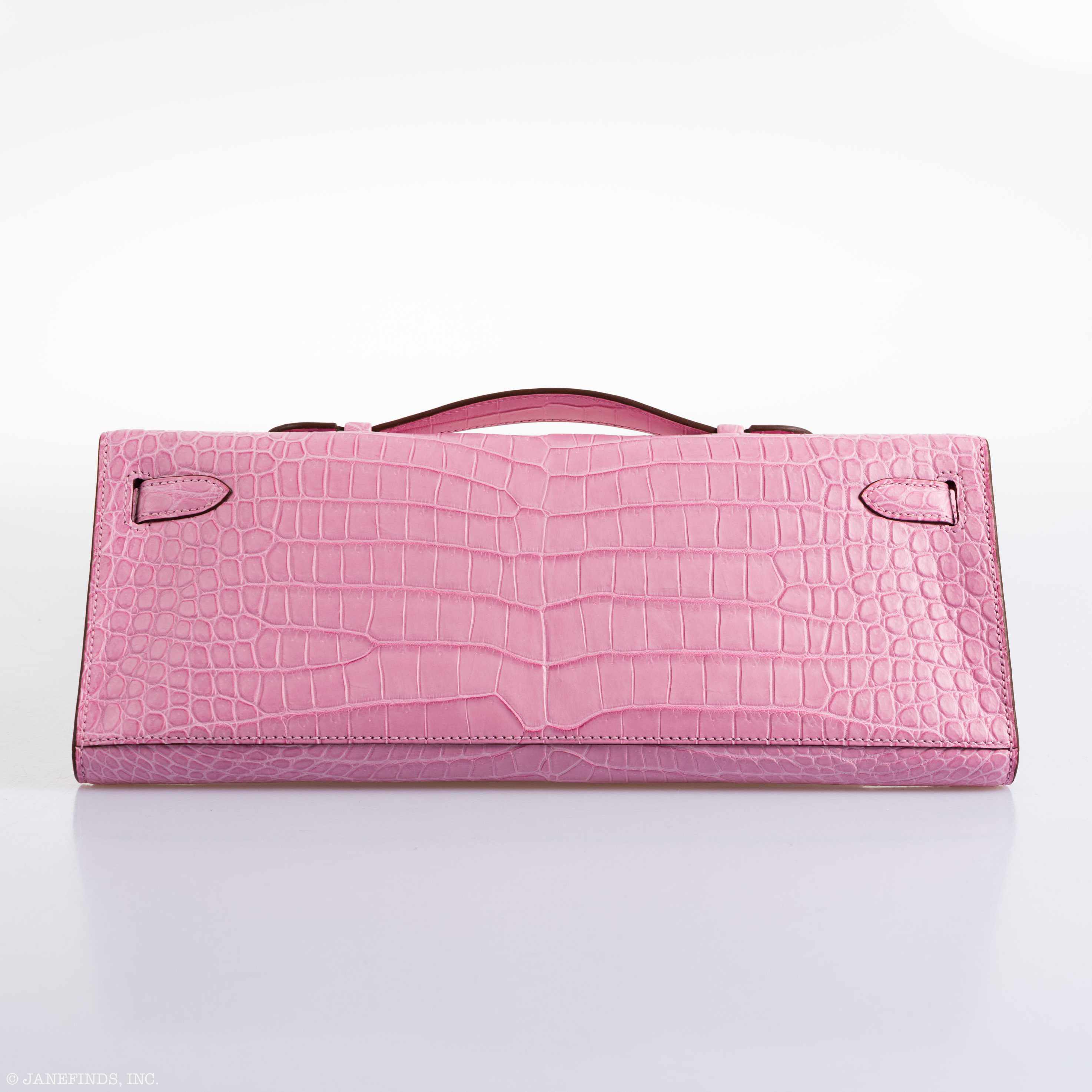 Hermès Kelly Cut Matte 5P Bubblegum Pink Porosus Crocodile Gold Hardware