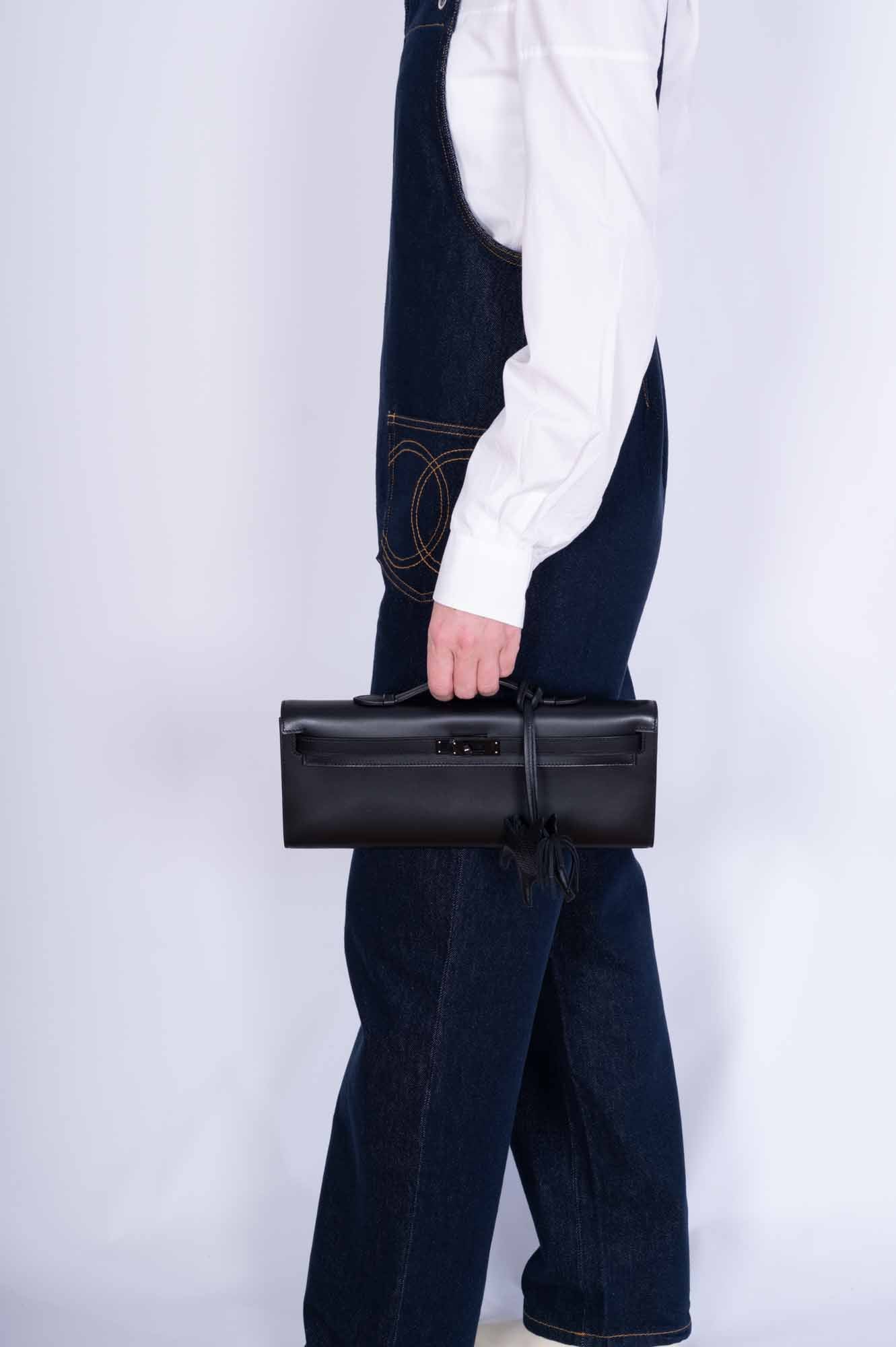 Hermès Kelly Cut So Black Box leather with Black PVD Hardware