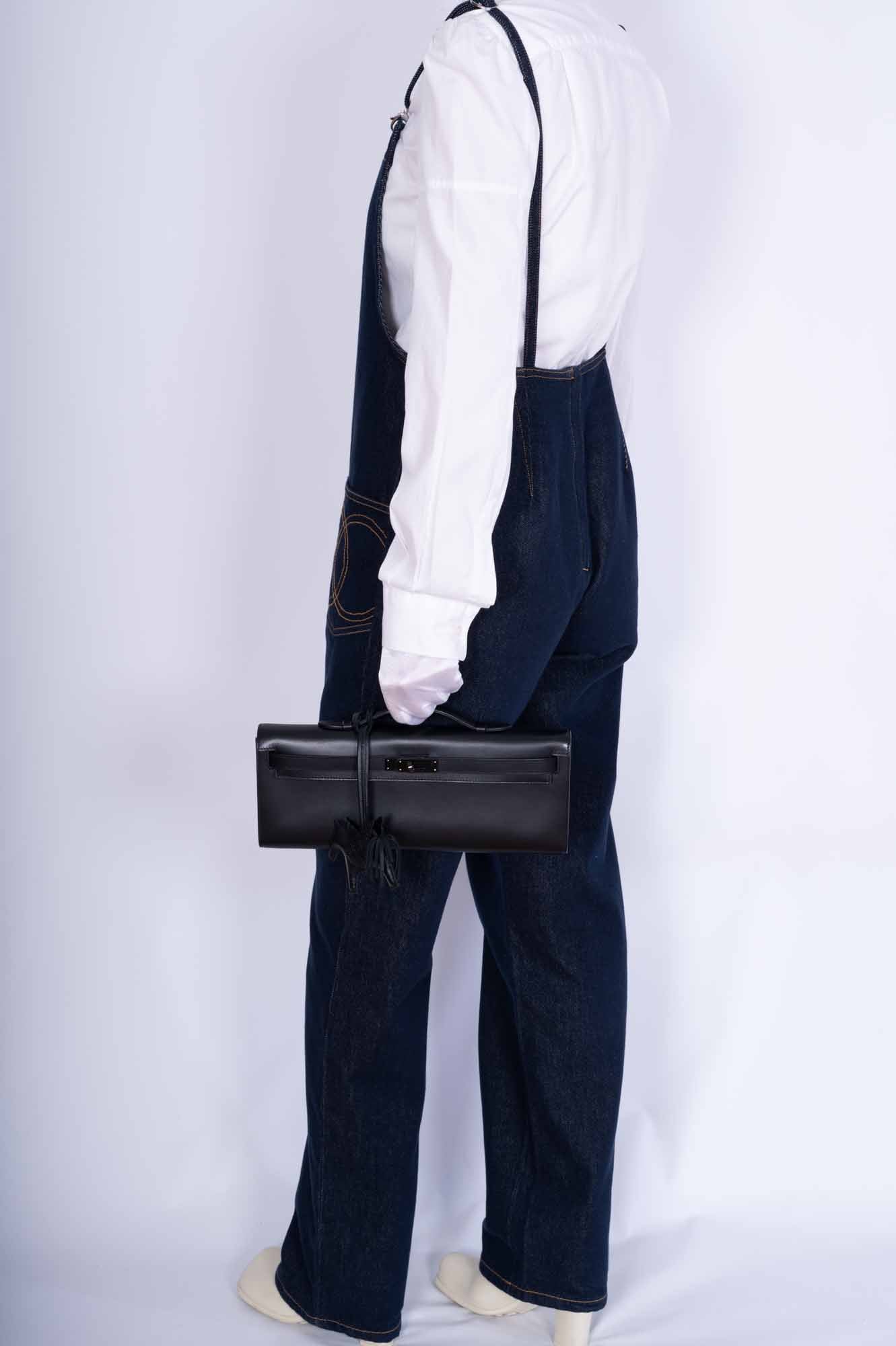 Hermès Kelly Cut So Black Box leather with Black PVD Hardware