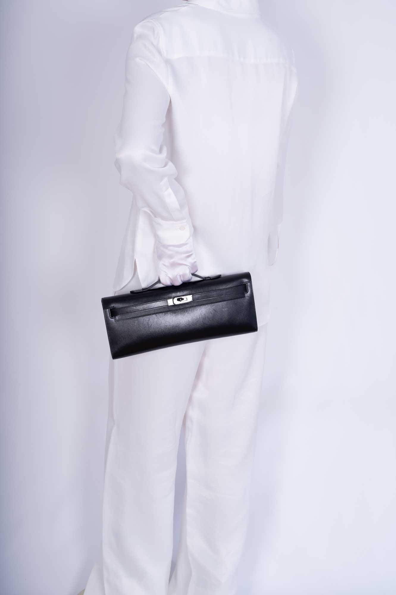 Hermès Kelly Cut So Black Box leather with Black PVD Hardware