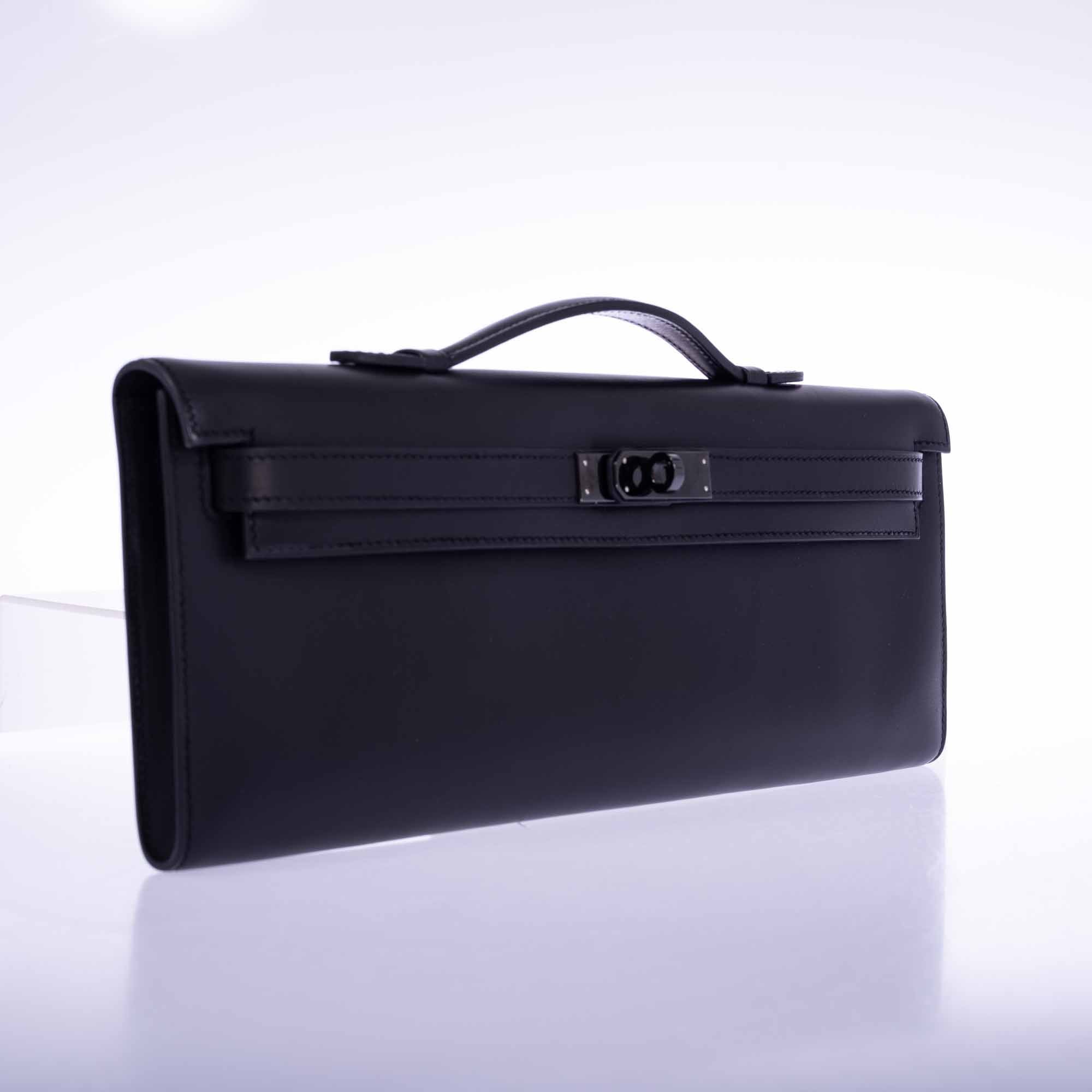 Hermès Kelly Cut So Black Box leather with Black PVD Hardware