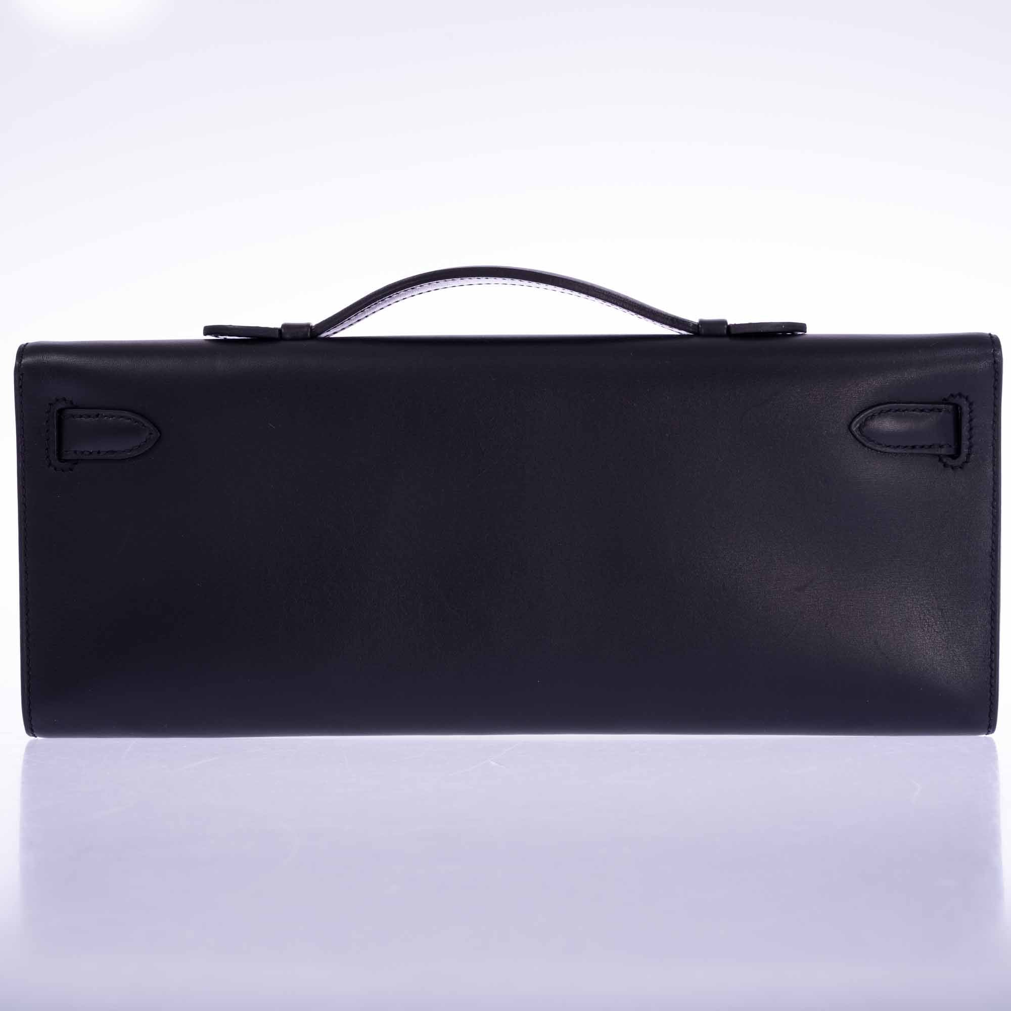 Hermès Kelly Cut So Black Box leather with Black PVD Hardware