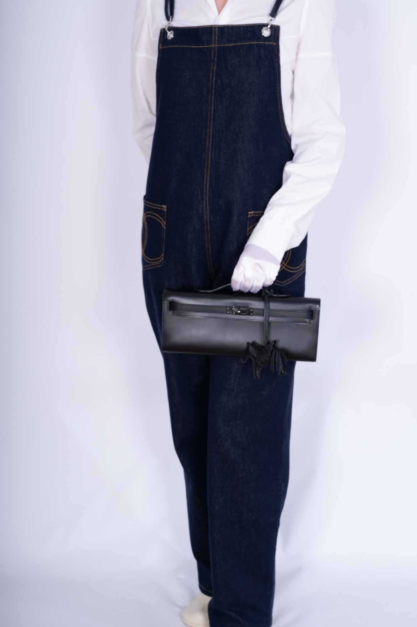 Hermès Kelly Cut So Black Box leather with Black PVD Hardware