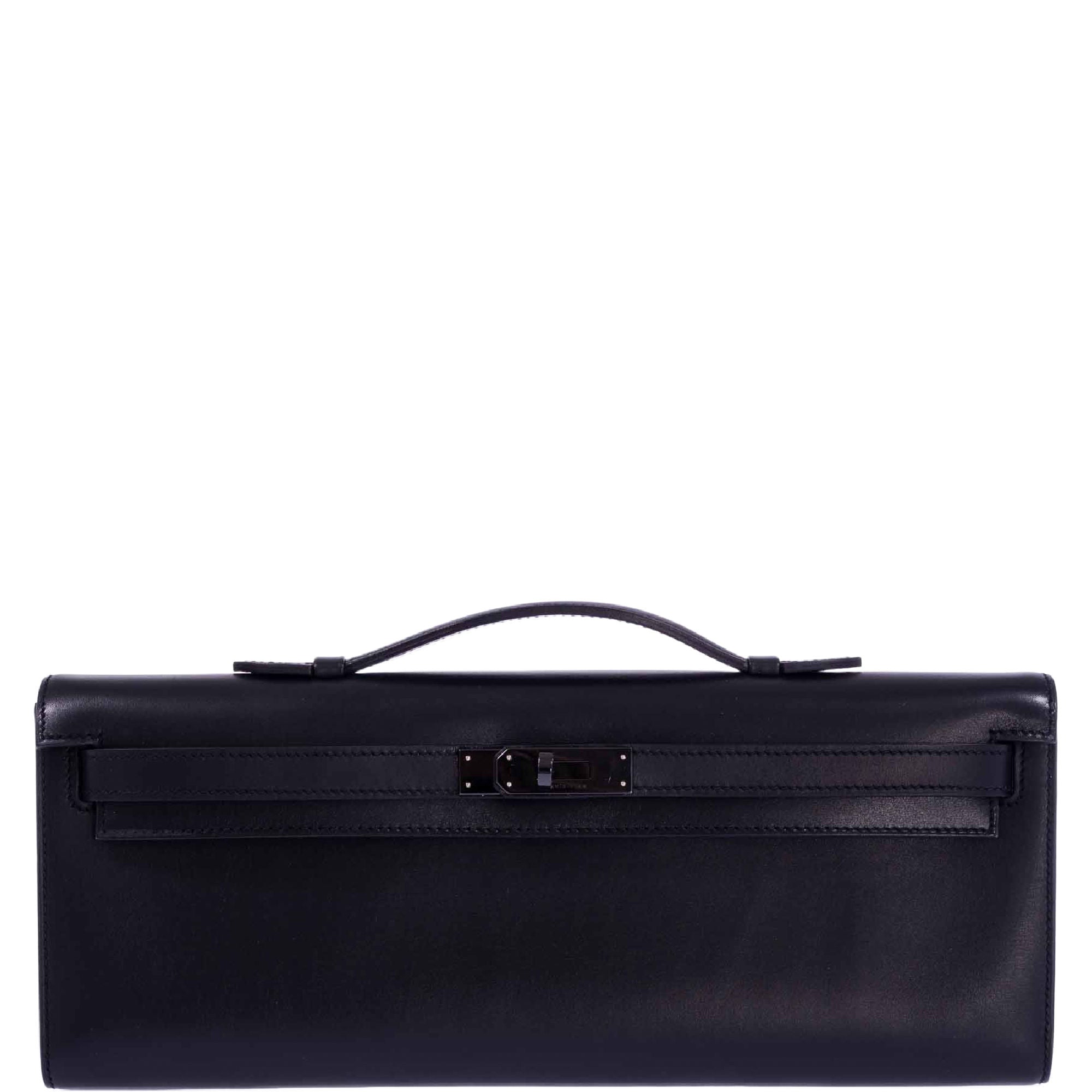 Hermès Kelly Cut So Black Box leather with Black PVD Hardware