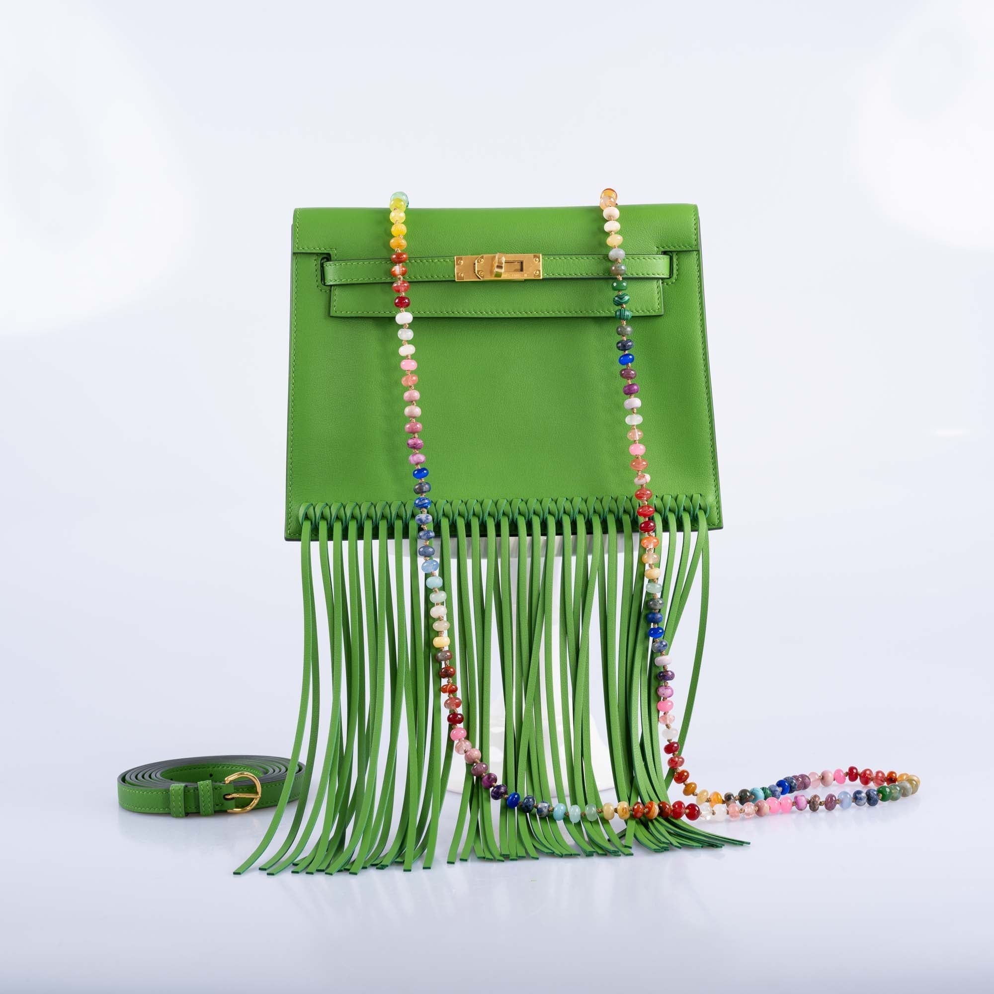 Hermès Kelly Danse Anate Fringe Yucca Swift Gold Hardware