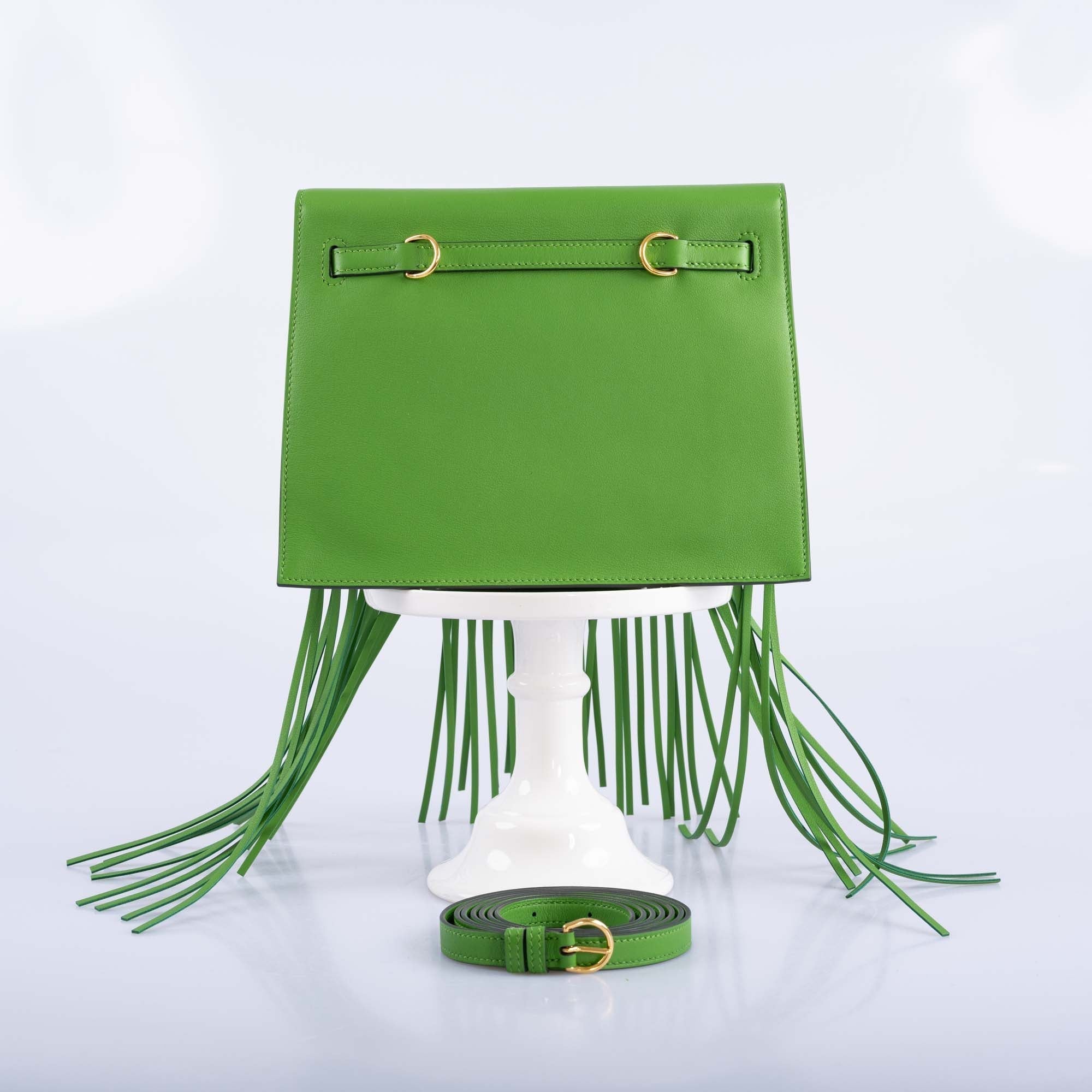 Hermès Kelly Danse Anate Fringe Yucca Swift Gold Hardware