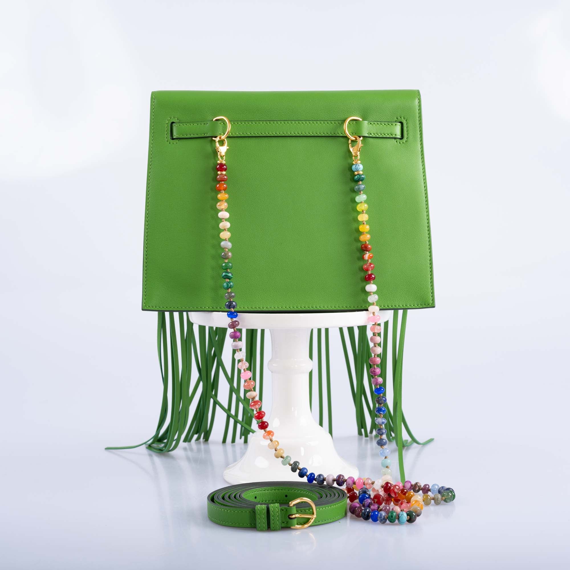 Hermès Kelly Danse Anate Fringe Yucca Swift Gold Hardware