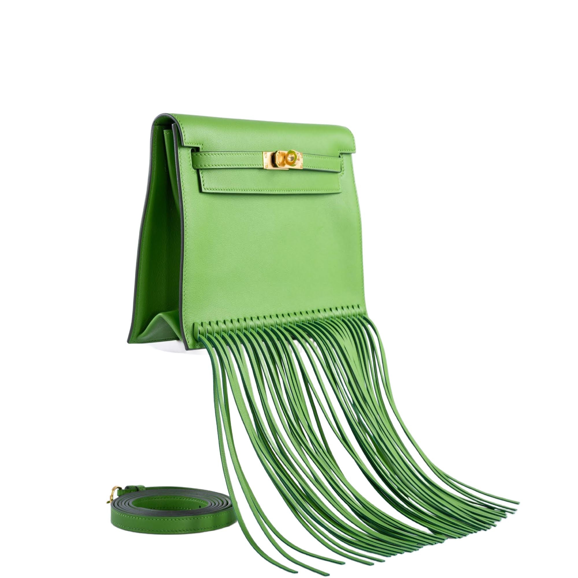 Hermès Kelly Danse Anate Fringe Yucca Swift Gold Hardware