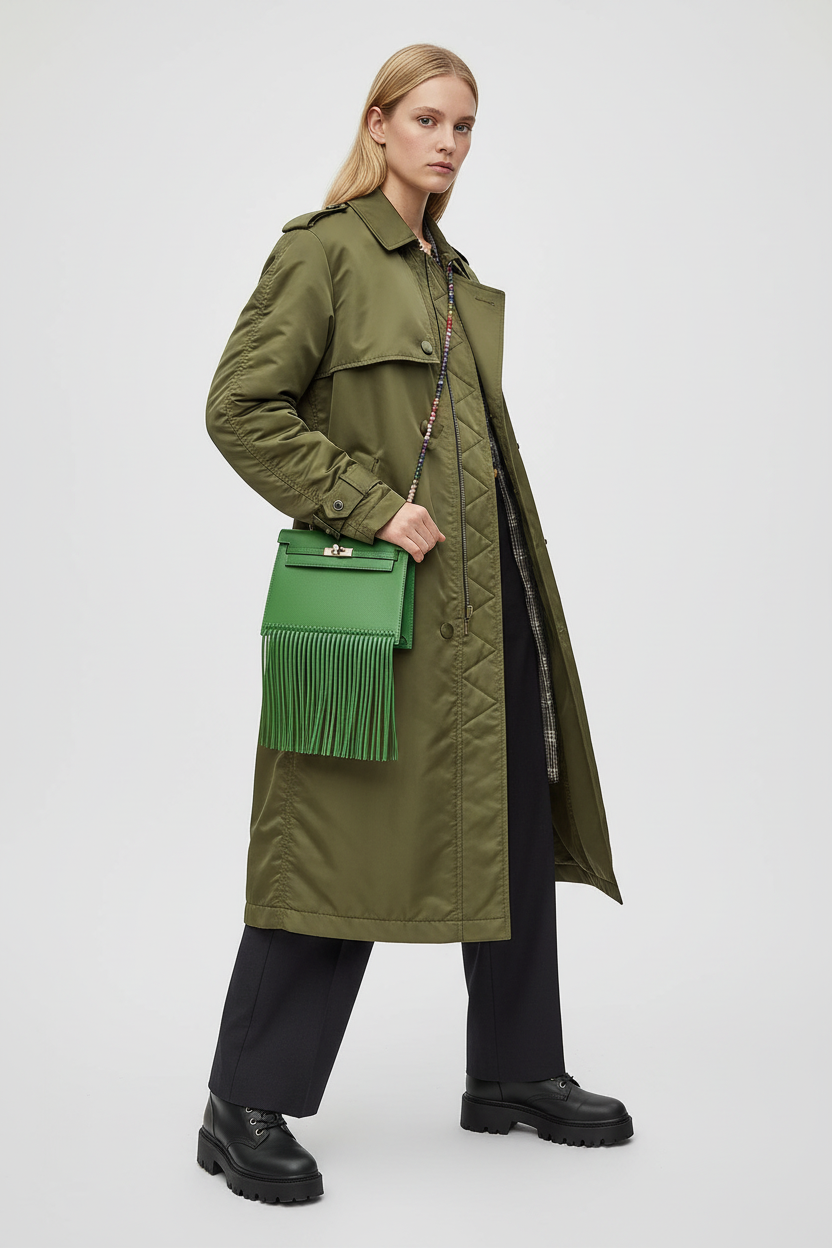 Hermès Kelly Danse Anate Fringe Yucca Swift Gold Hardware