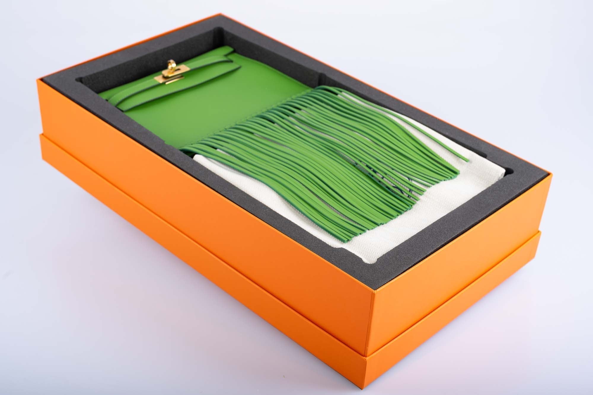 Hermès Kelly Danse Anate Fringe Yucca Swift Gold Hardware