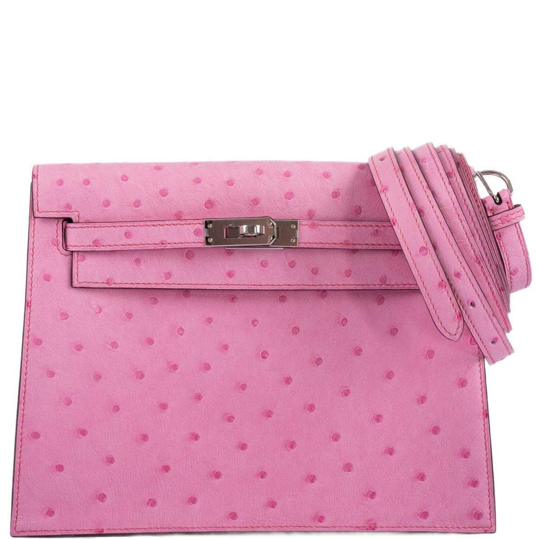 Hermès Kelly Danse Bubblegum Pink Ostrich Palladium Hardware