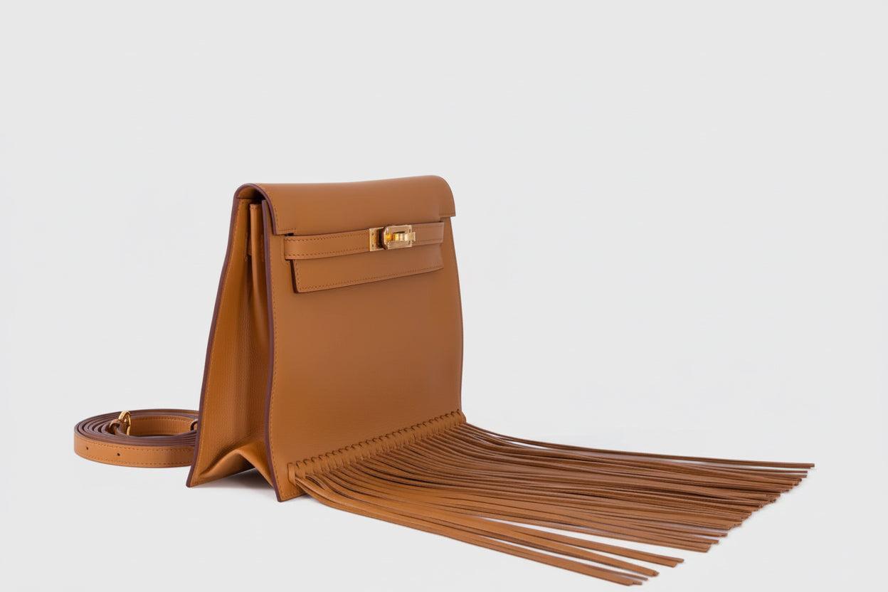 Hermès Kelly Danse Fringe Anate Sesame Swift Gold Hardware
