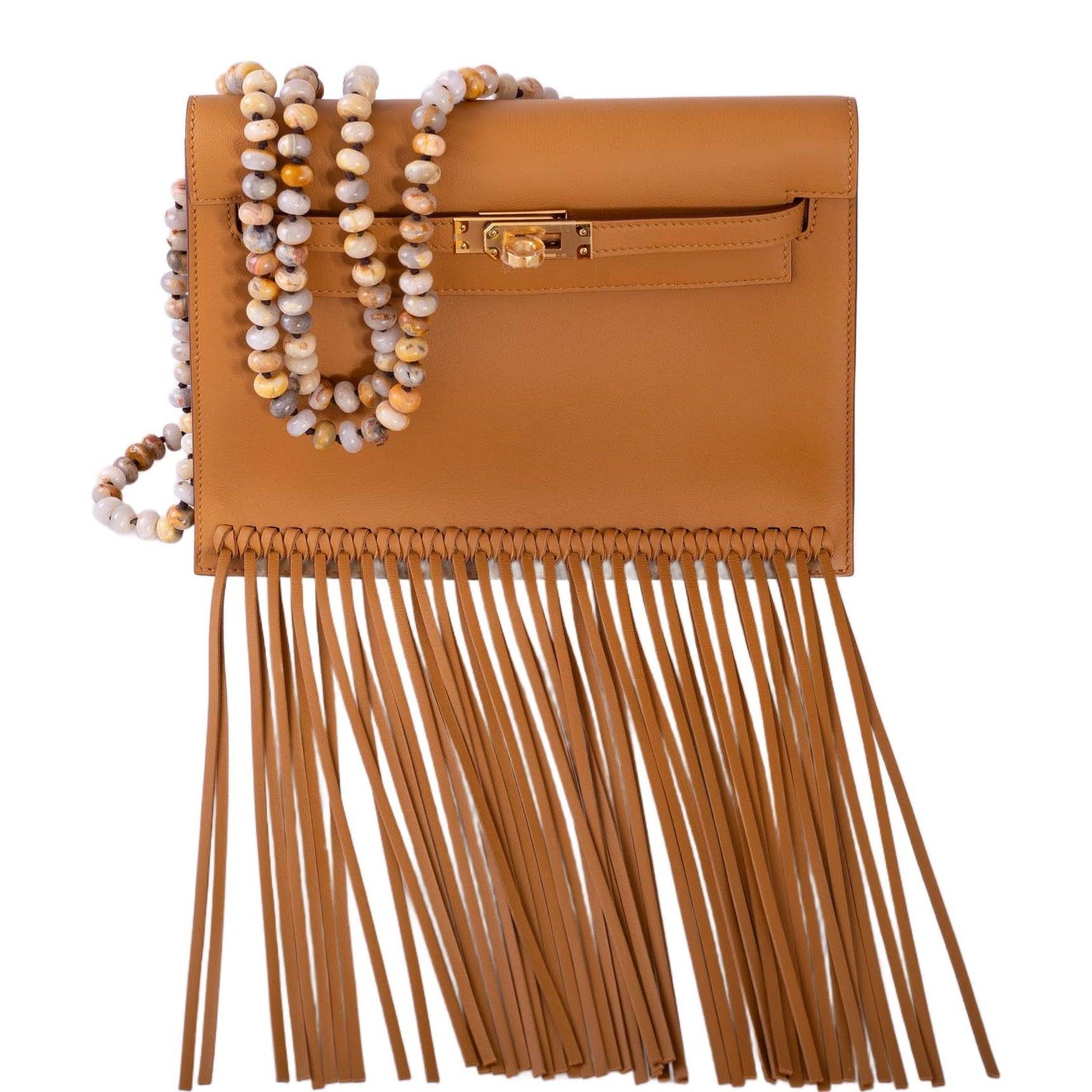 Hermès Kelly Danse Fringe Anate Sesame Swift Gold Hardware