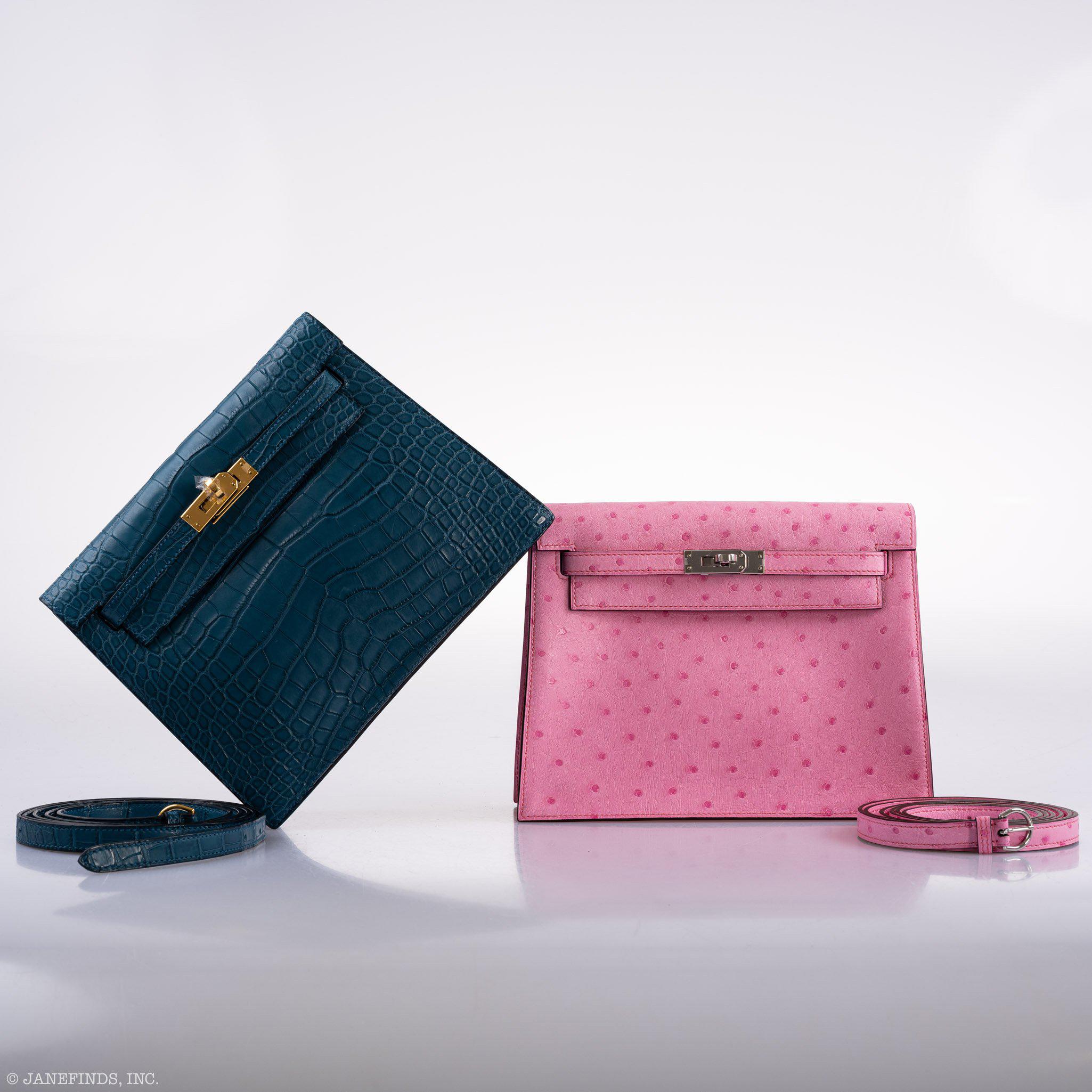 Hermès Kelly Danse II 5P Bubblegum Pink Ostrich Palladium Hardware