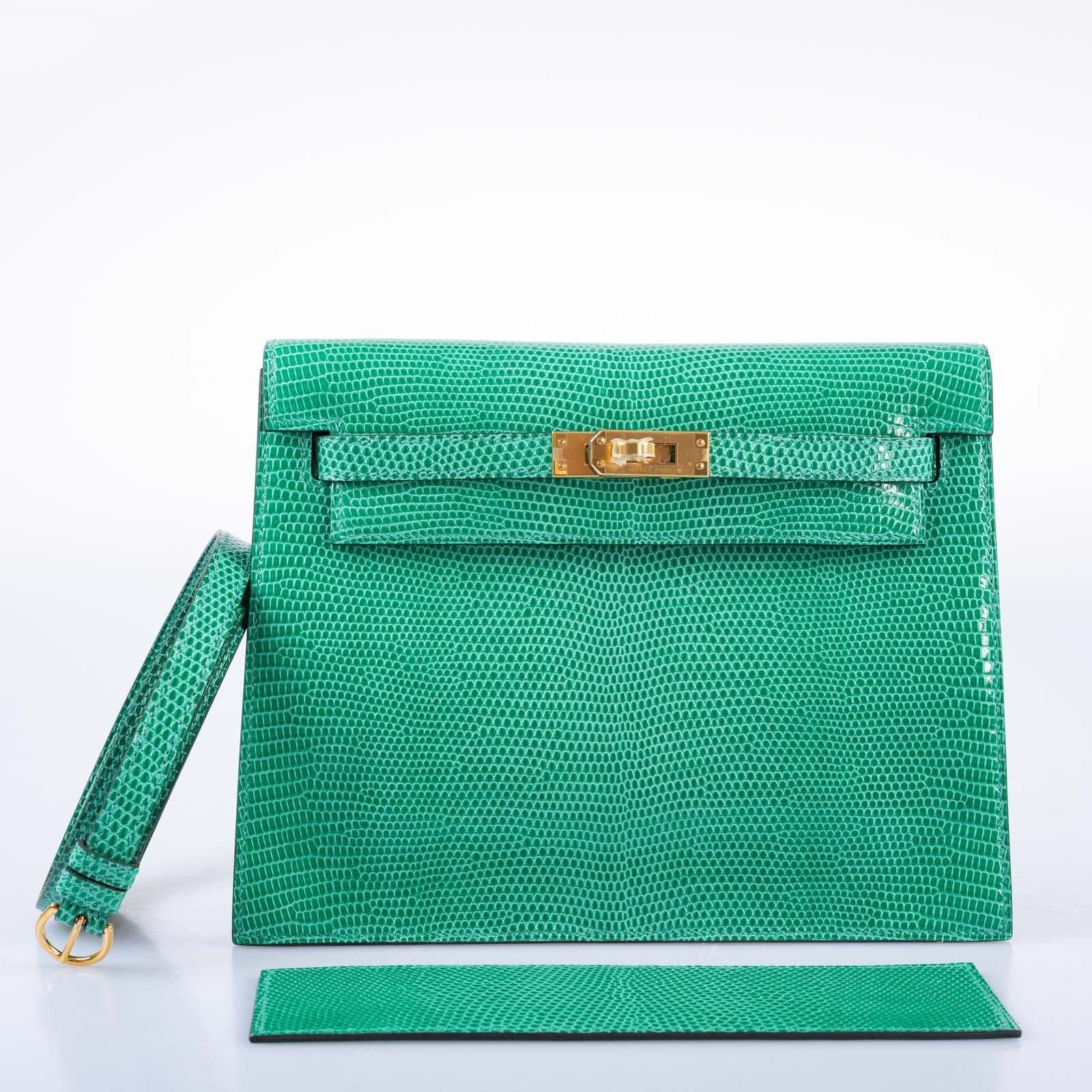 Hermès Kelly Danse II Menthe Shiny Nilo Lizard Gold Hardware