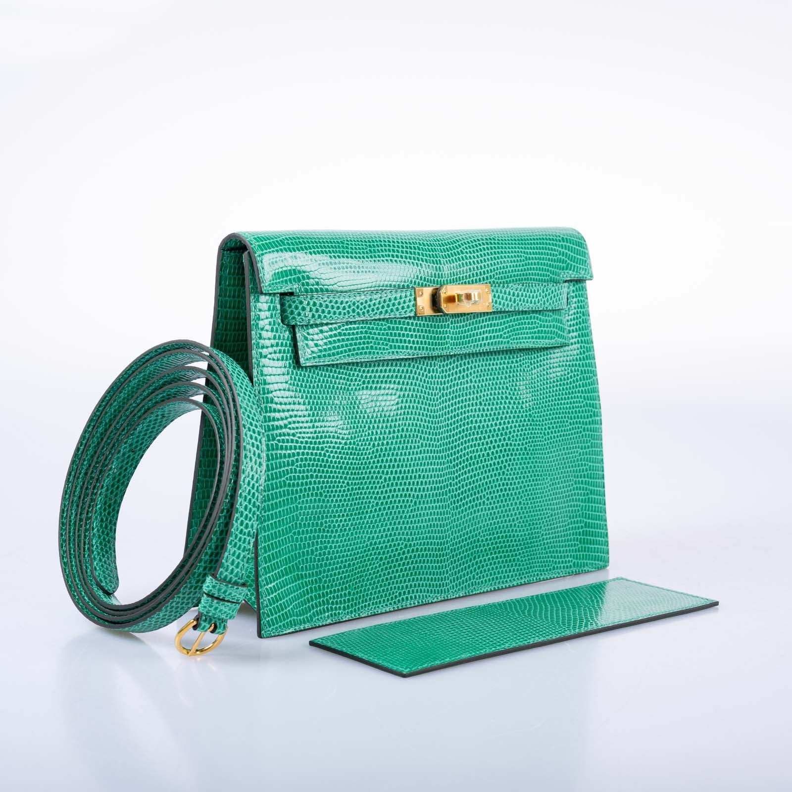 Hermès Kelly Danse II Menthe Shiny Nilo Lizard Gold Hardware