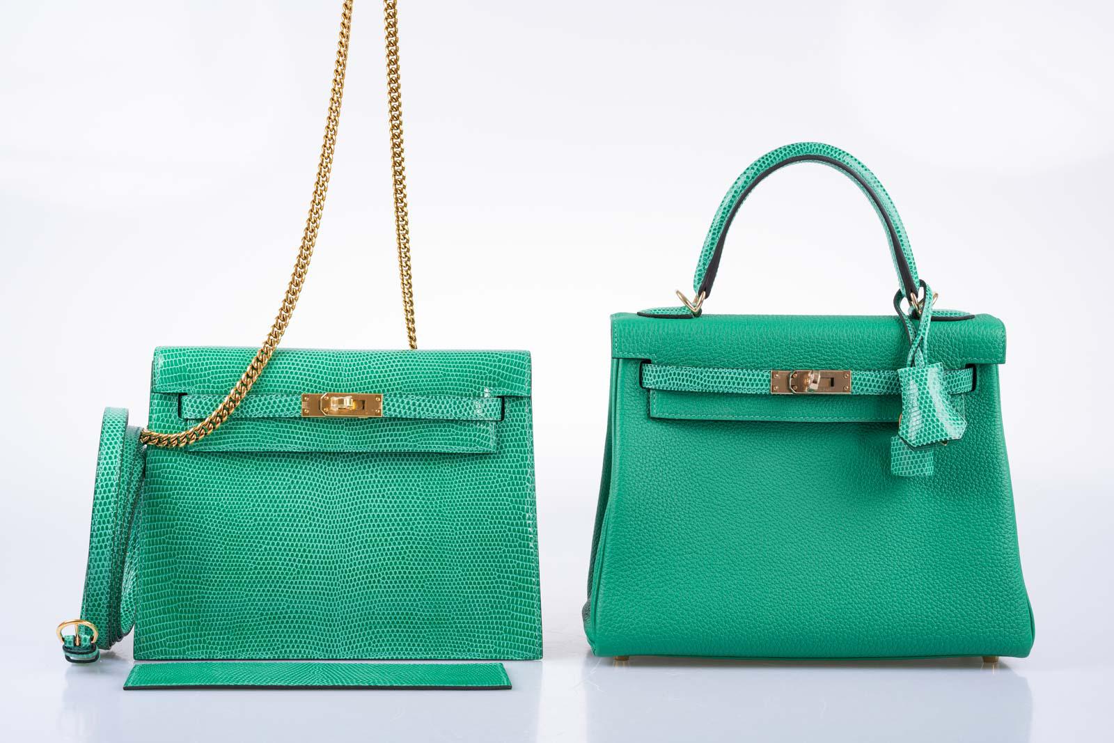 Hermès Kelly Danse II Menthe Shiny Nilo Lizard Gold Hardware