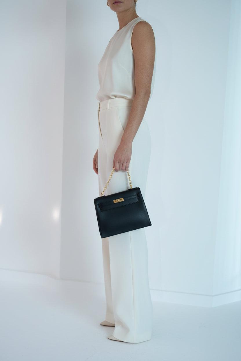 Hermès Kelly Danse II Noir Volupto Gold Hardware