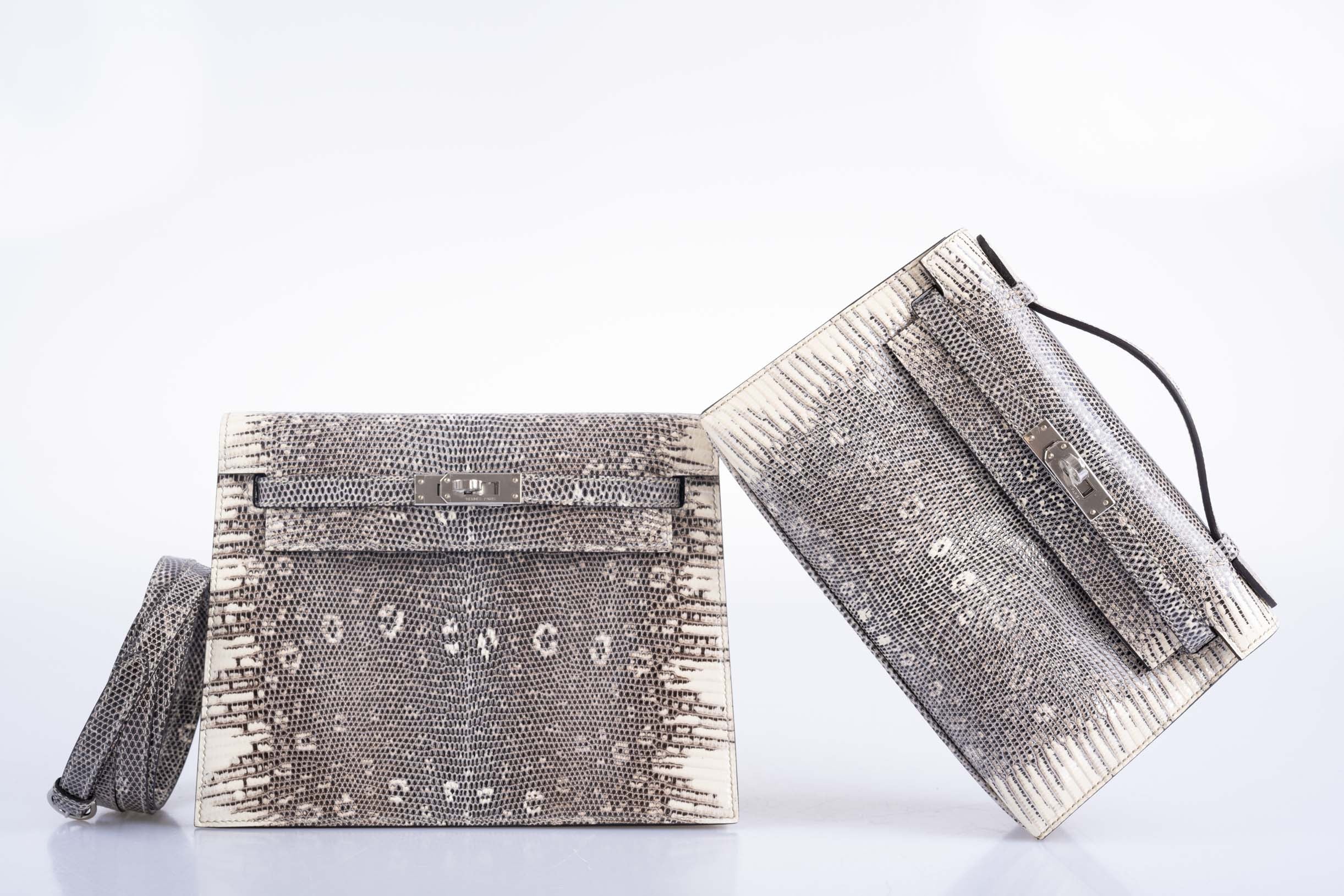 Hermès Kelly Danse II Ombré Salvator Lizard with Palladium Hardware