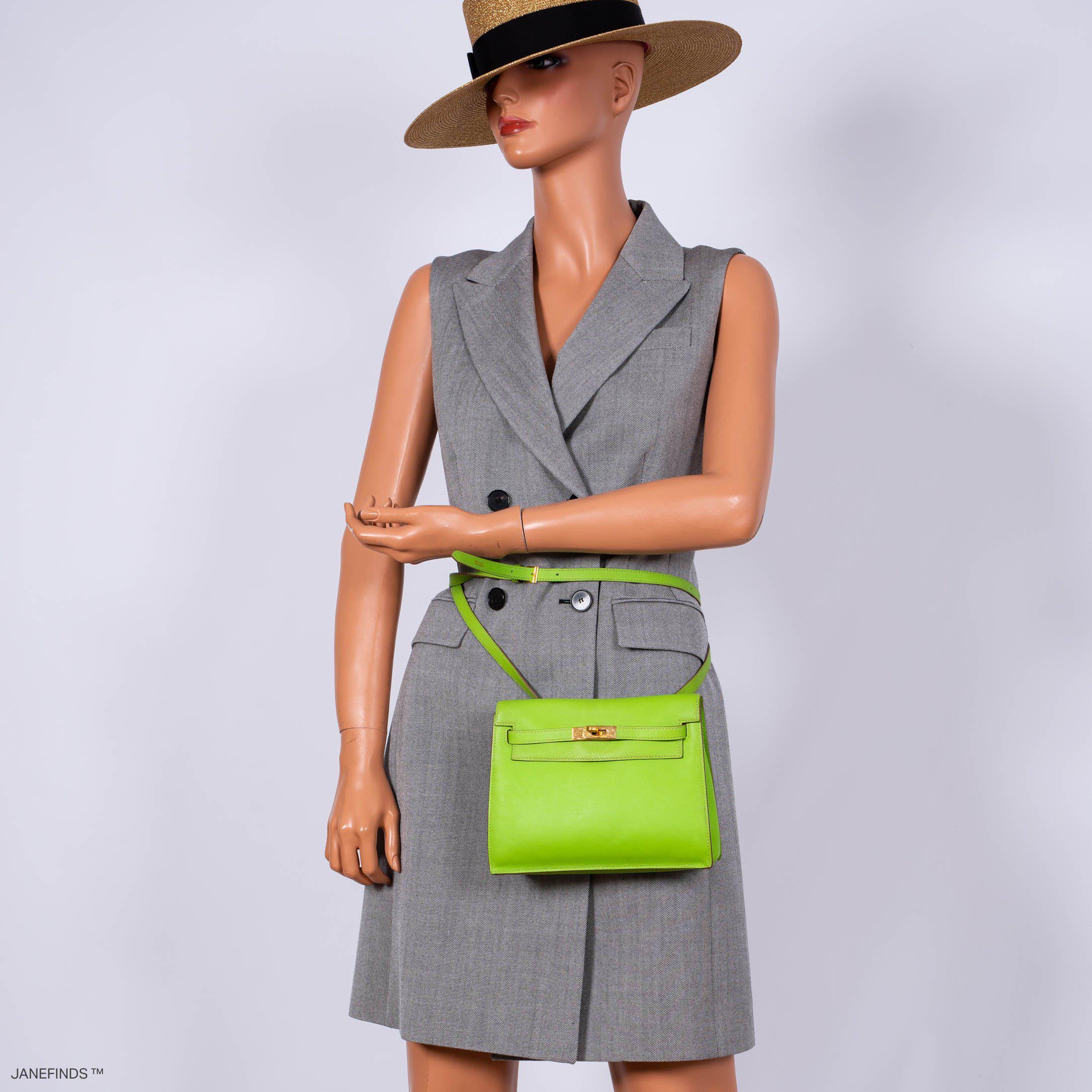 Hermès Kelly Danse II Vert Cru Swift with Gold Hardware