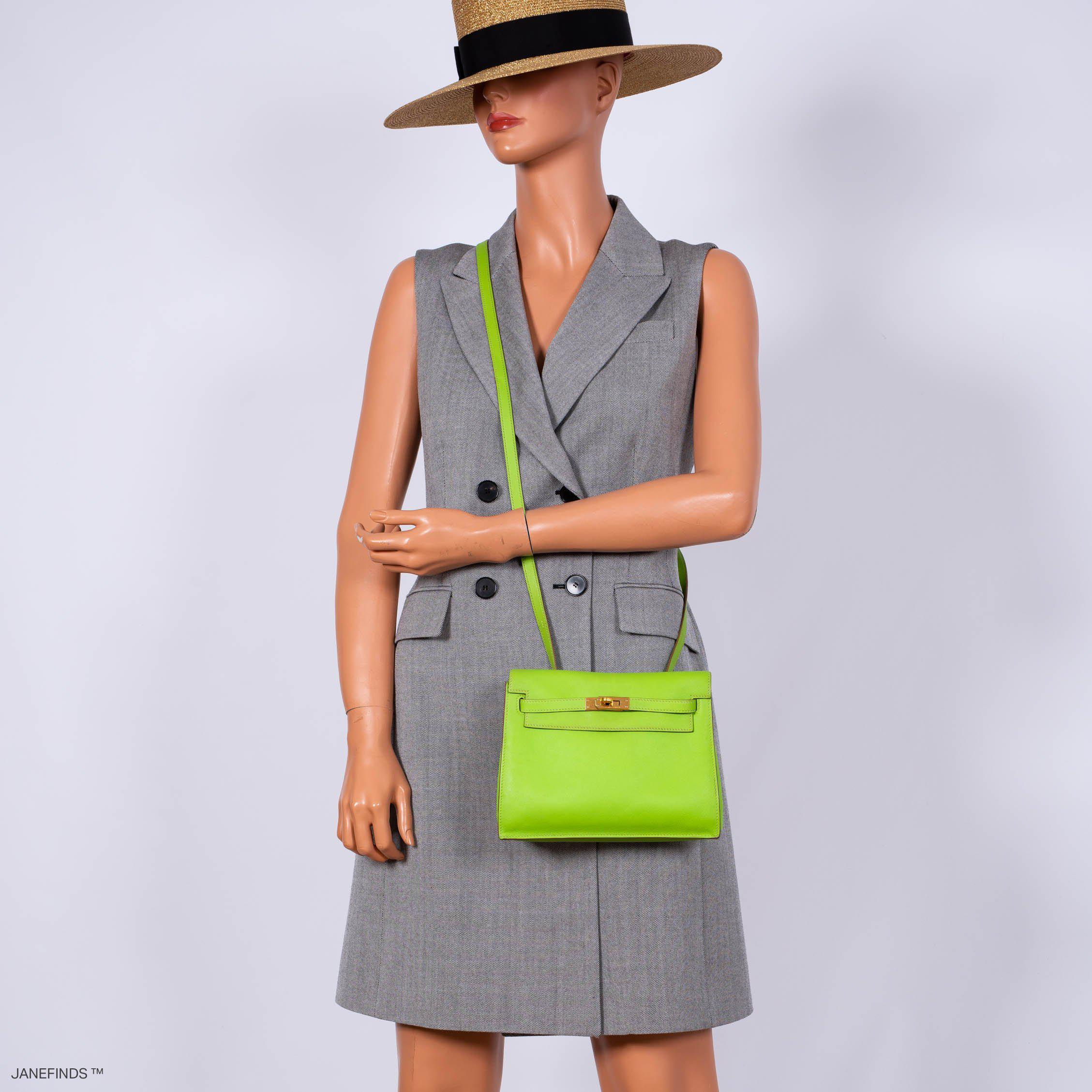 Hermès Kelly Danse II Vert Cru Swift with Gold Hardware