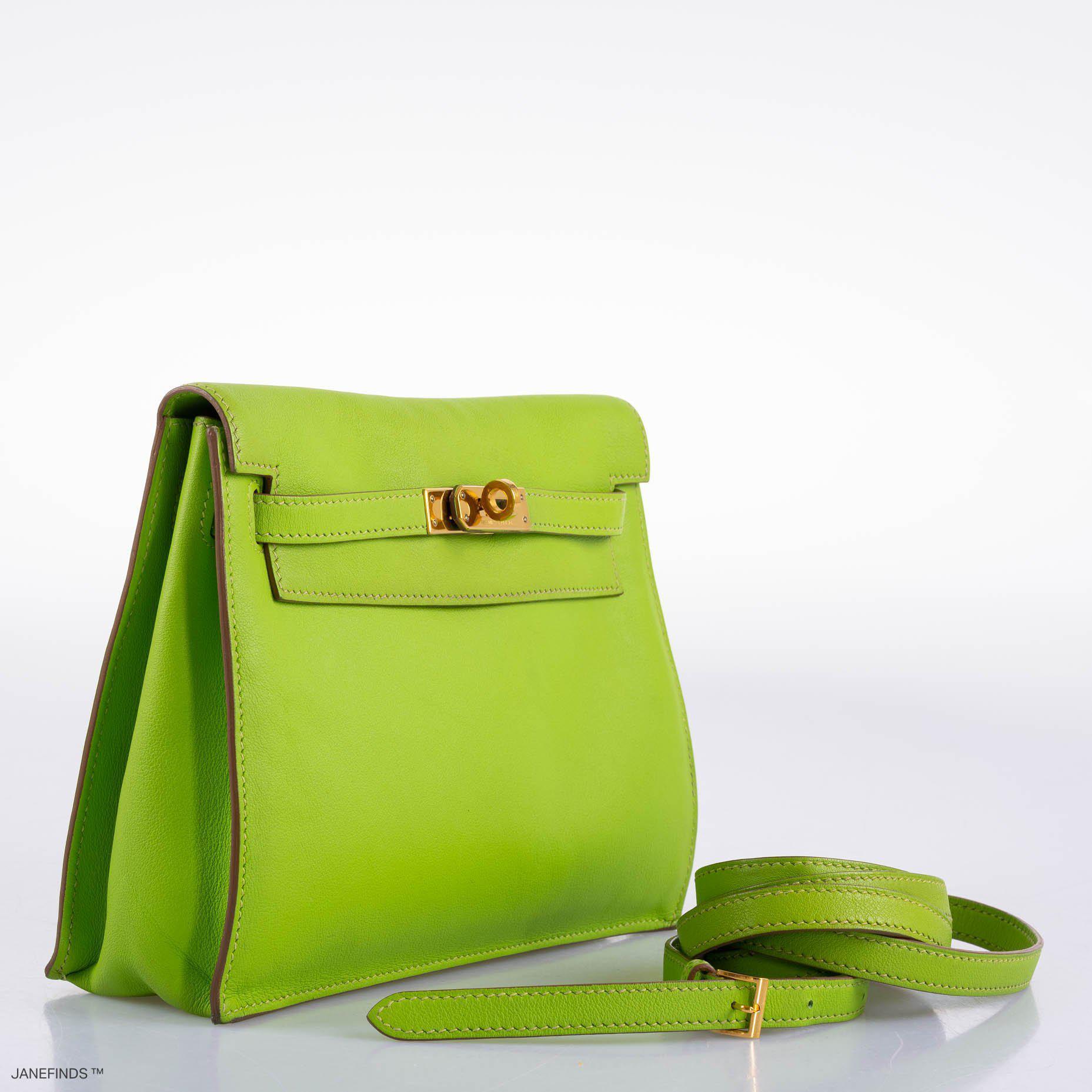 Hermès Kelly Danse II Vert Cru Swift with Gold Hardware