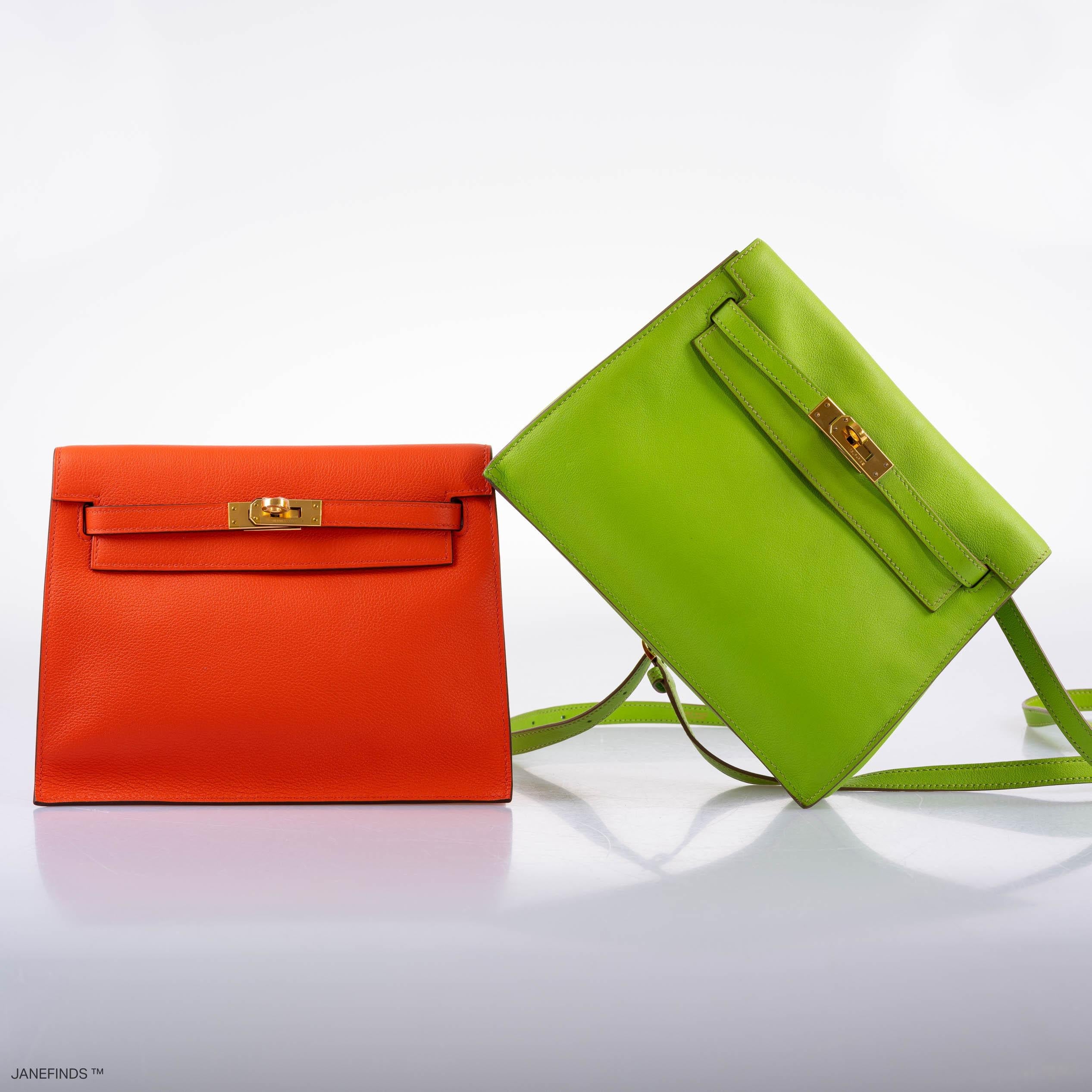 Hermès Kelly Danse II Vert Cru Swift with Gold Hardware