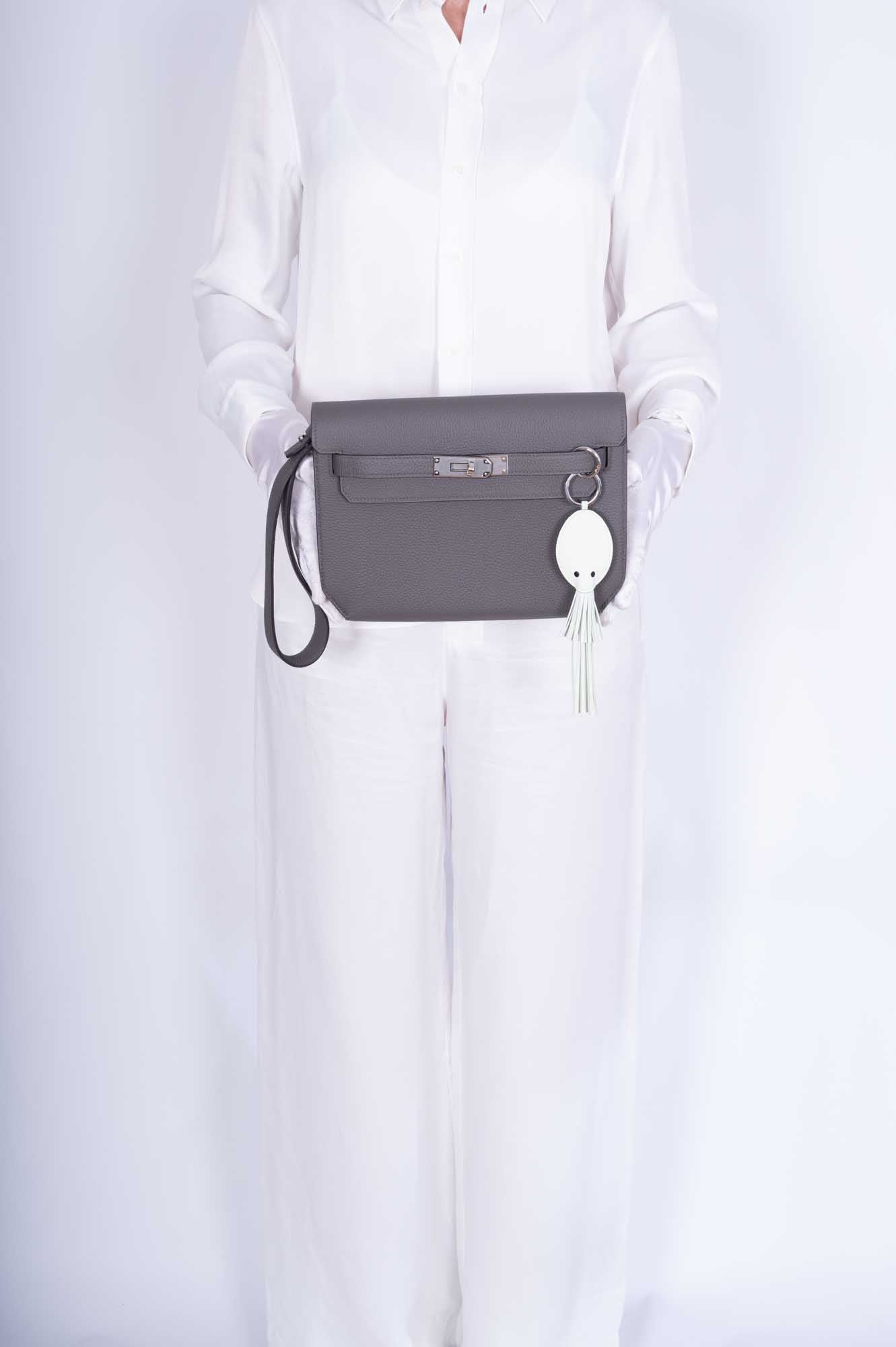 Hermès Kelly Depeches 25 Etain Togo Palladium Hardware