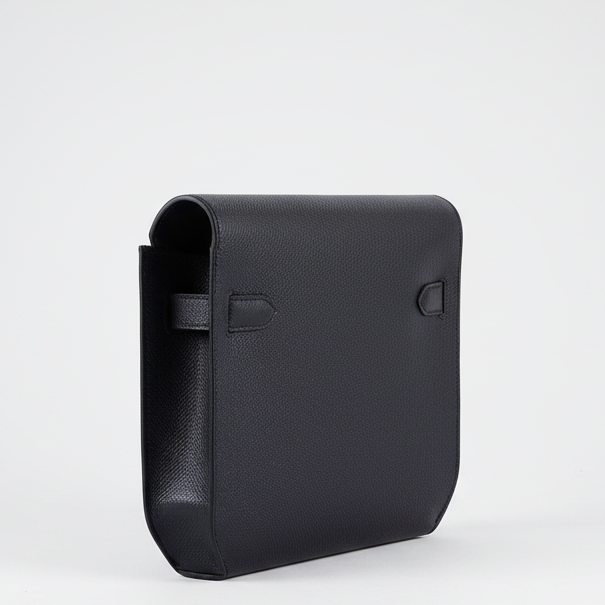Hermès Kelly Dépêches 25 Noir Epsom Palladium Hardware
