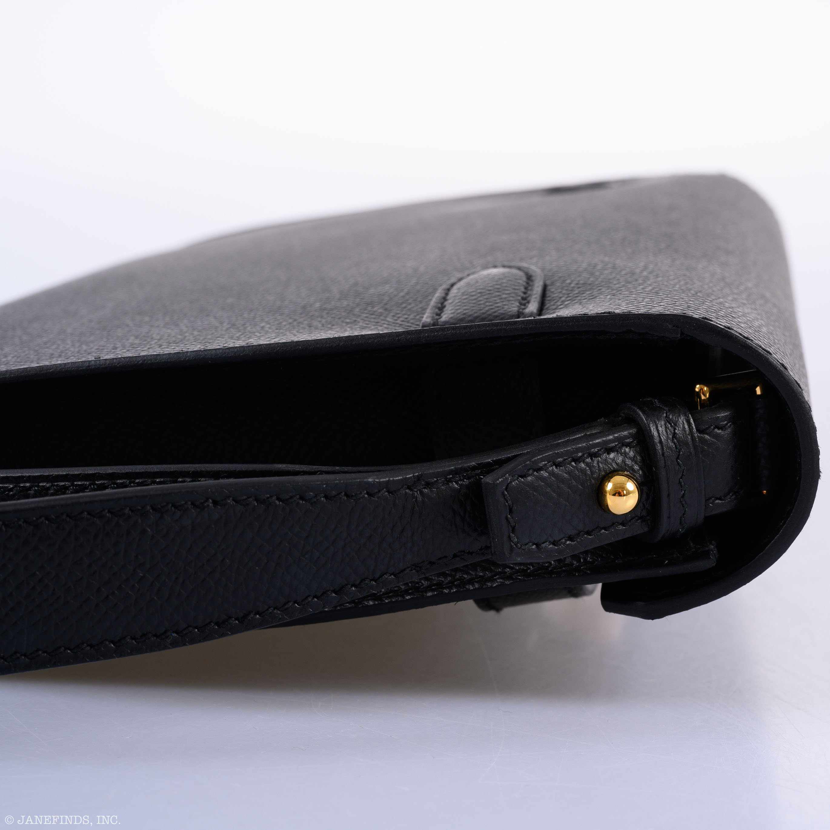 Hermès Kelly Depeches Pochette 25 Black Epsom Gold Hardware
