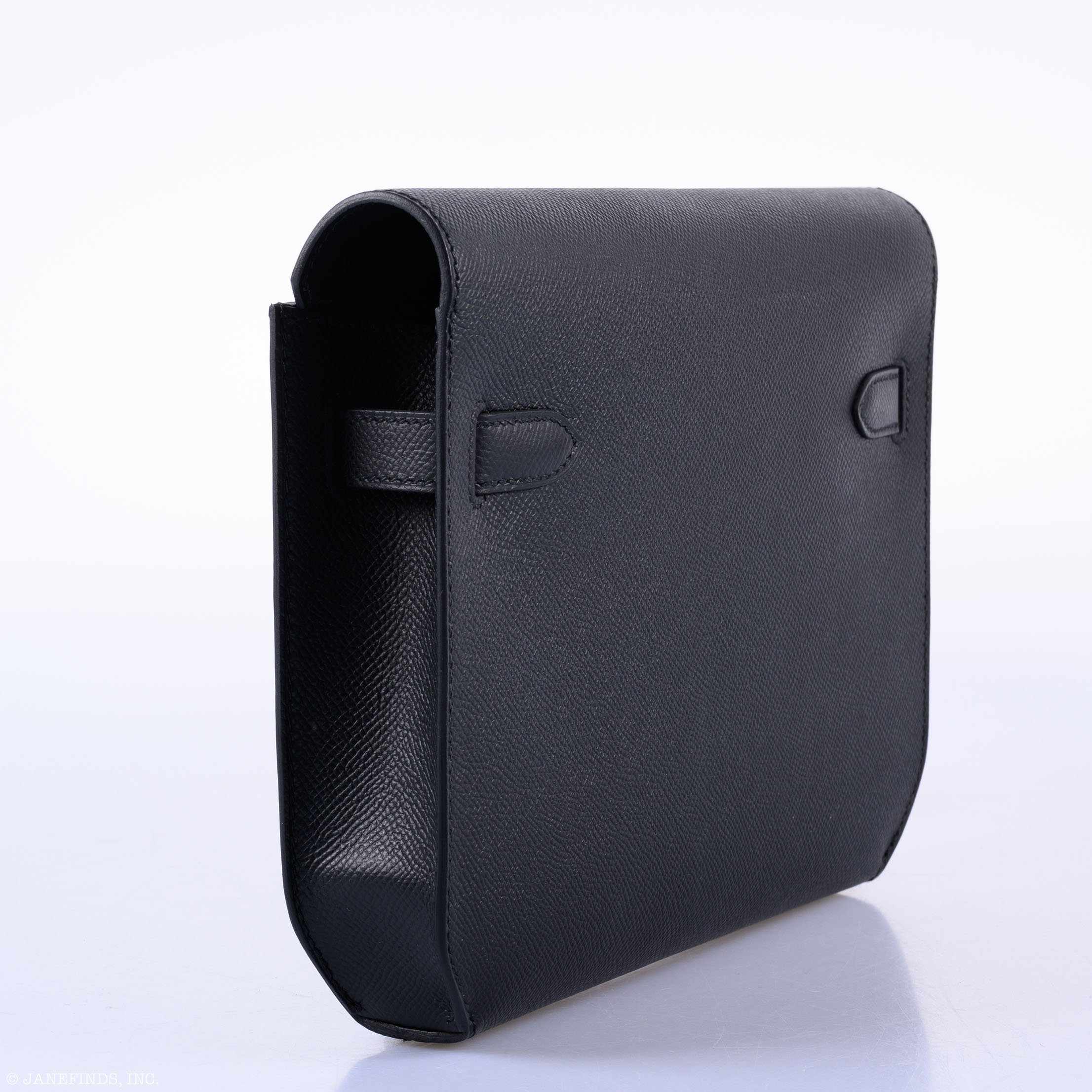 Hermès Kelly Depeches Pochette 25 Black Epsom Gold Hardware