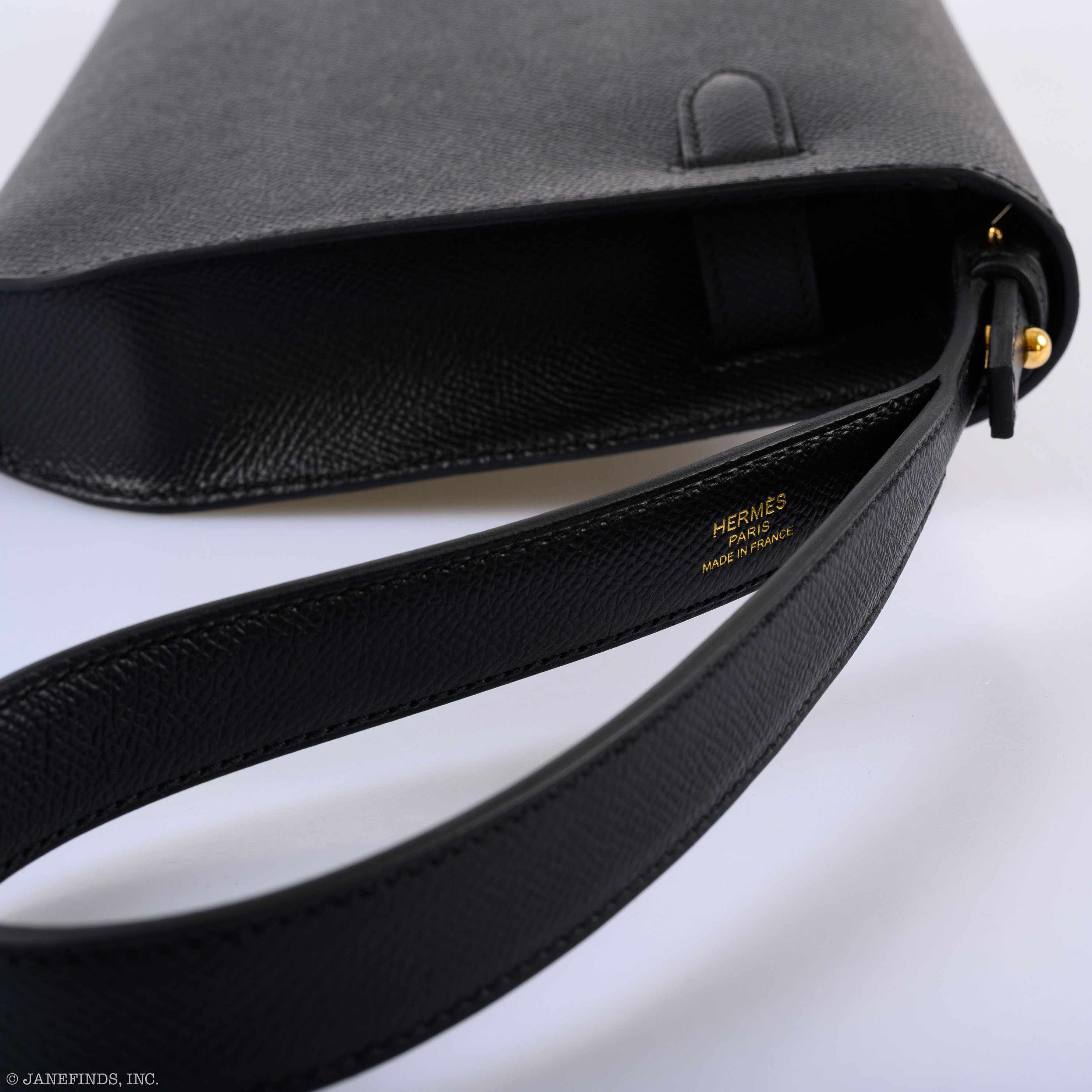 Hermès Kelly Depeches Pochette 25 Black Epsom Gold Hardware